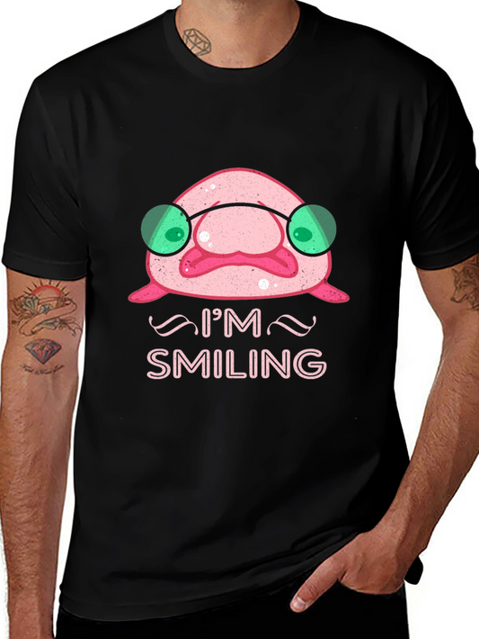 Smiling Blobfish Graphic Tee - Funny Ocean Creature Shirt
