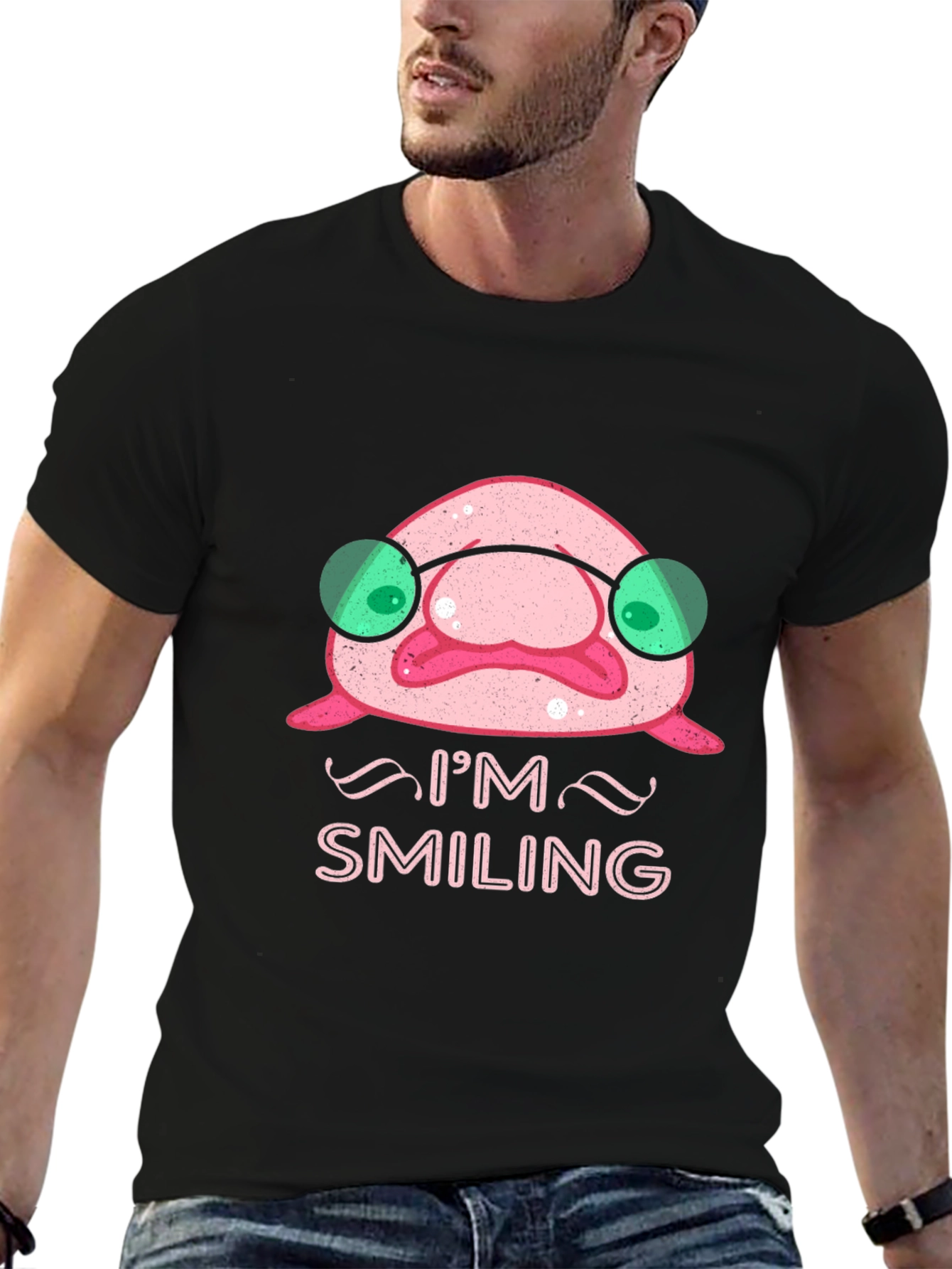 Smiling Blobfish Graphic Tee - Funny Ocean Creature Shirt