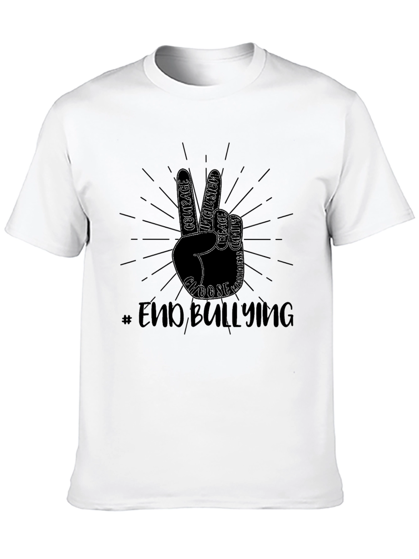 End Bullying T-Shirt Peace Sign Kindness Tee