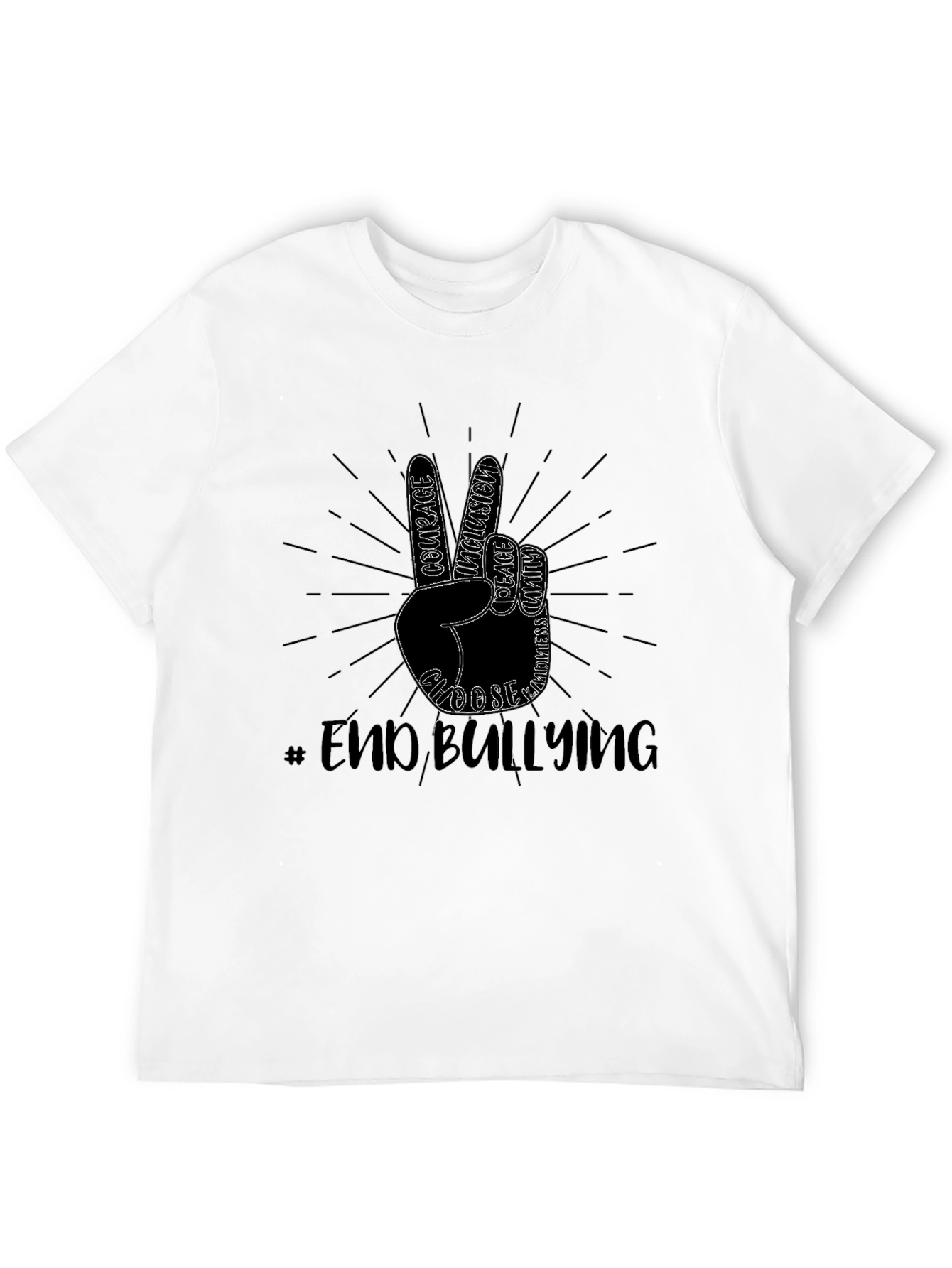 End Bullying T-Shirt Peace Sign Kindness Tee