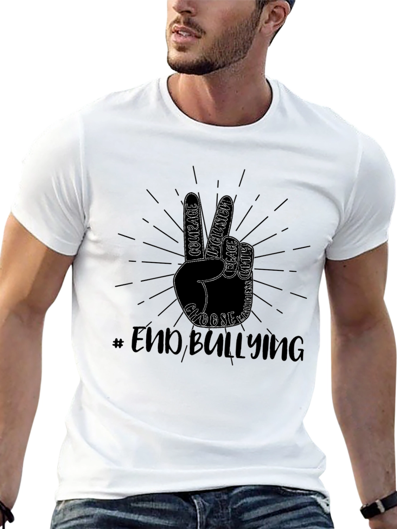 End Bullying T-Shirt Peace Sign Kindness Tee