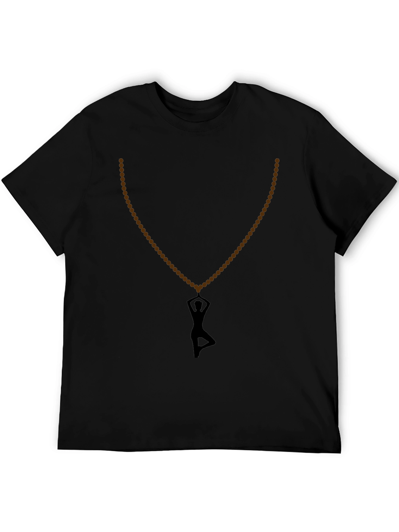 Yoga Silhouette Necklace T-Shirt - Black