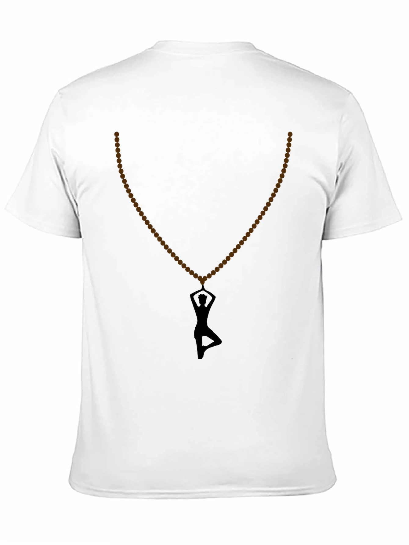 Yoga Silhouette Necklace T-Shirt - Black