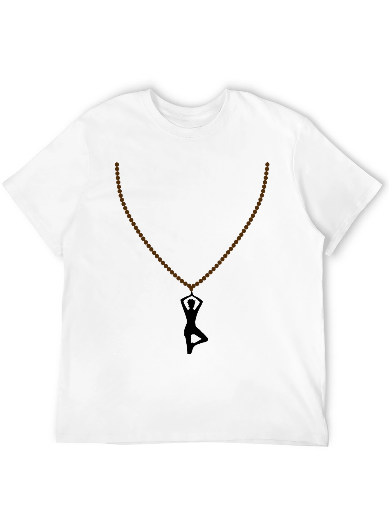 Yoga Silhouette Necklace T-Shirt - Black
