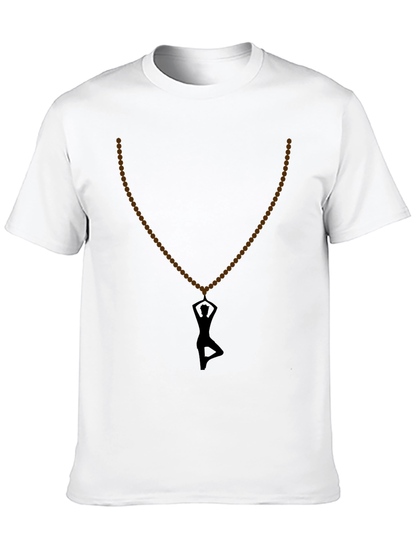 Yoga Silhouette Necklace T-Shirt - Black
