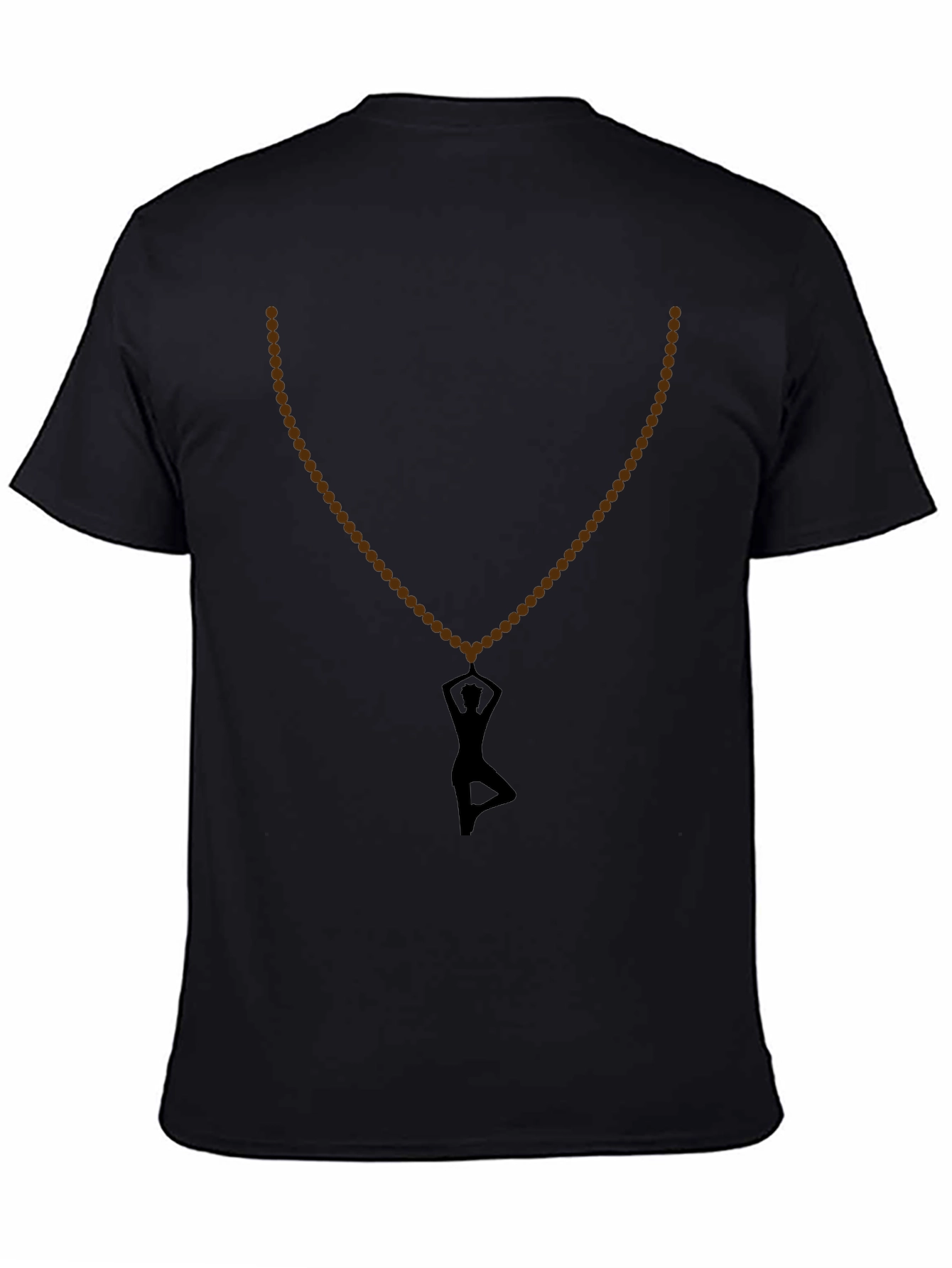 Yoga Silhouette Necklace T-Shirt - Black