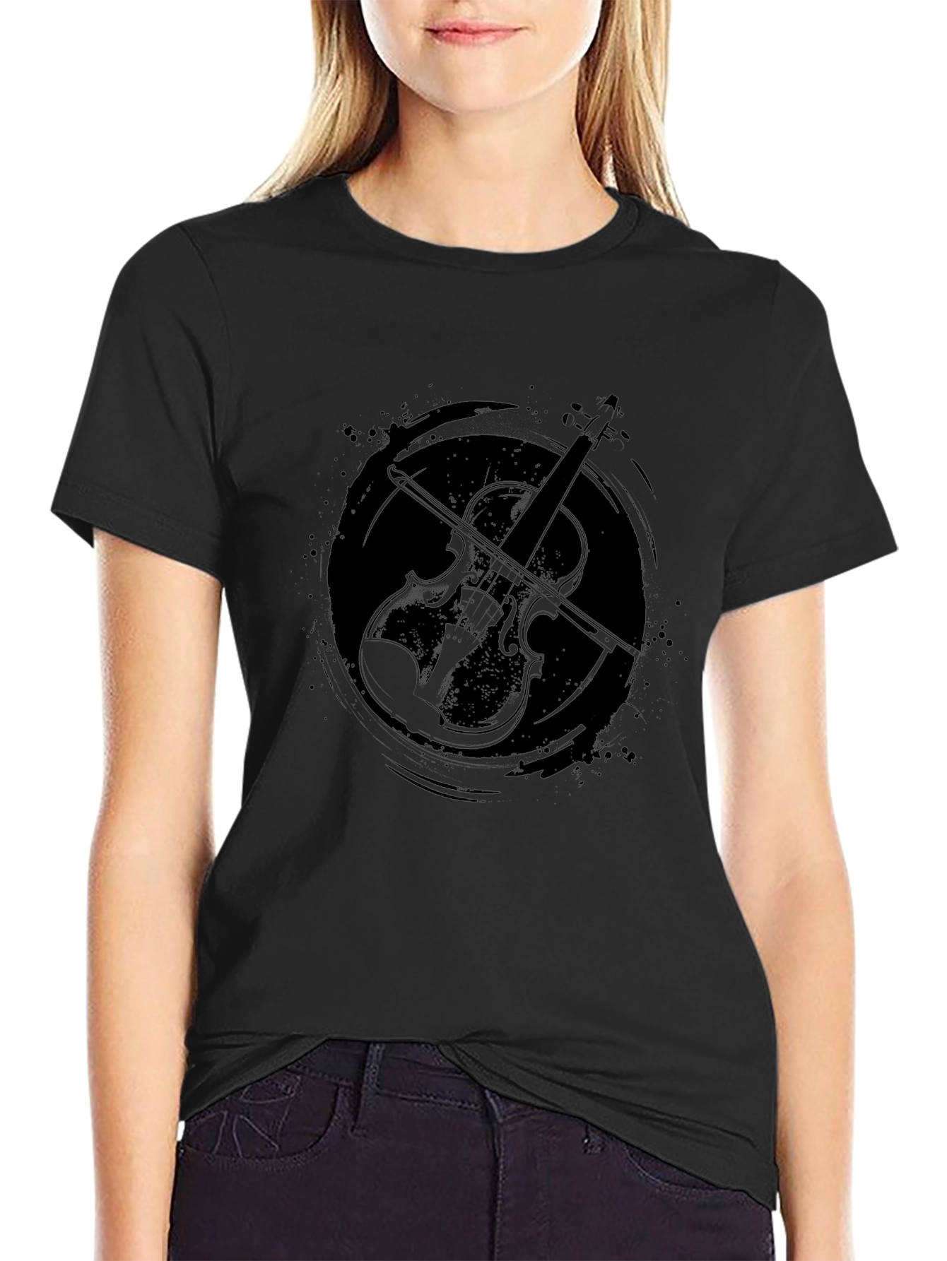 Violin Graphic Tee - Stylish Musician T-Shirt