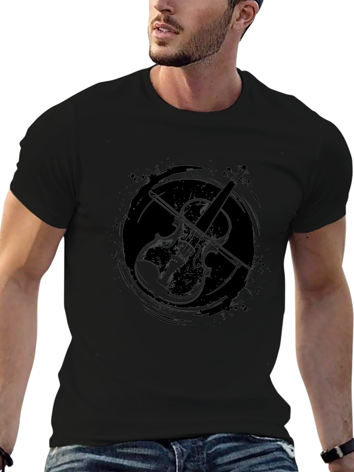 Violin Graphic Tee - Stylish Musician T-Shirt