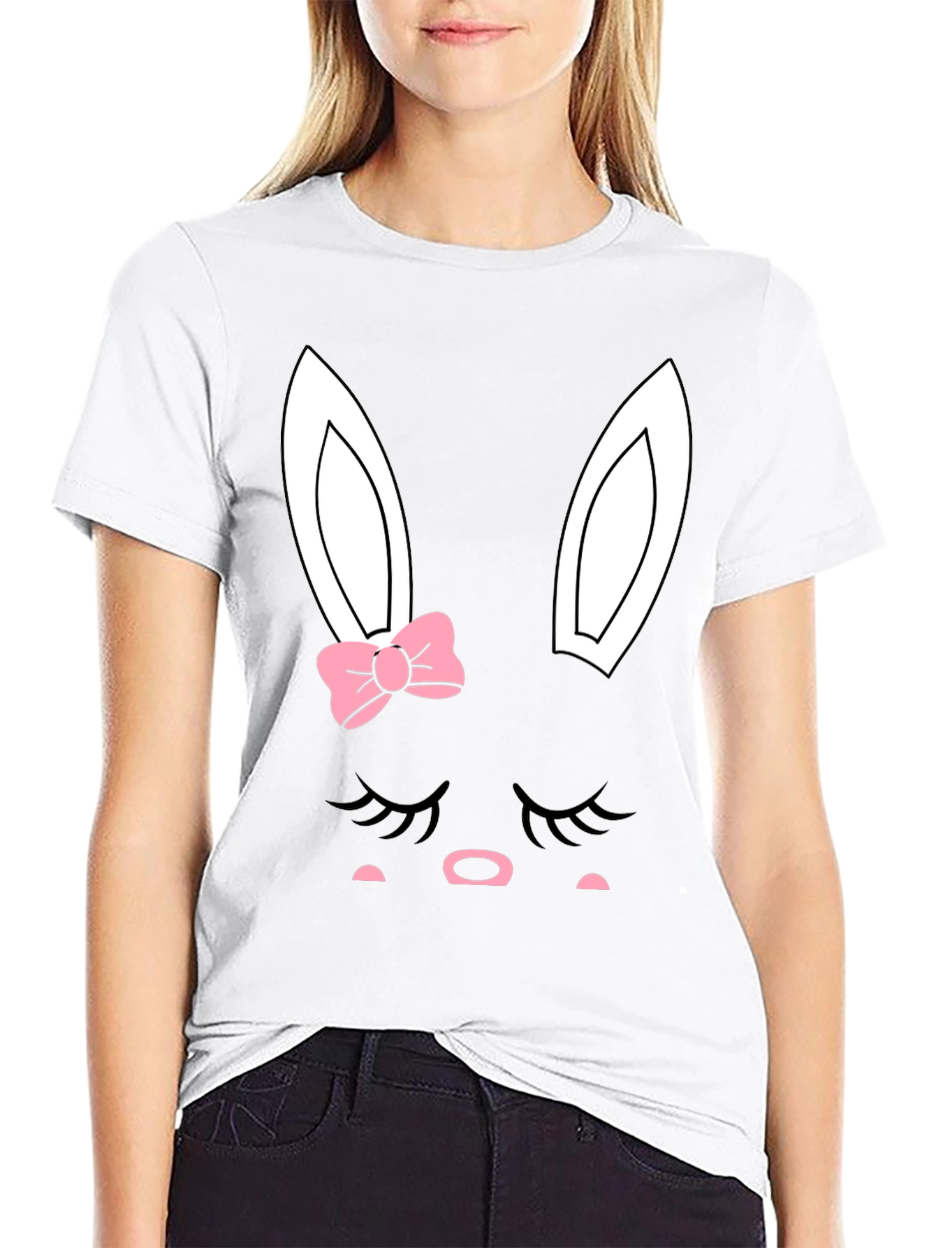 Cute Easter Bunny Face Graphic Tee