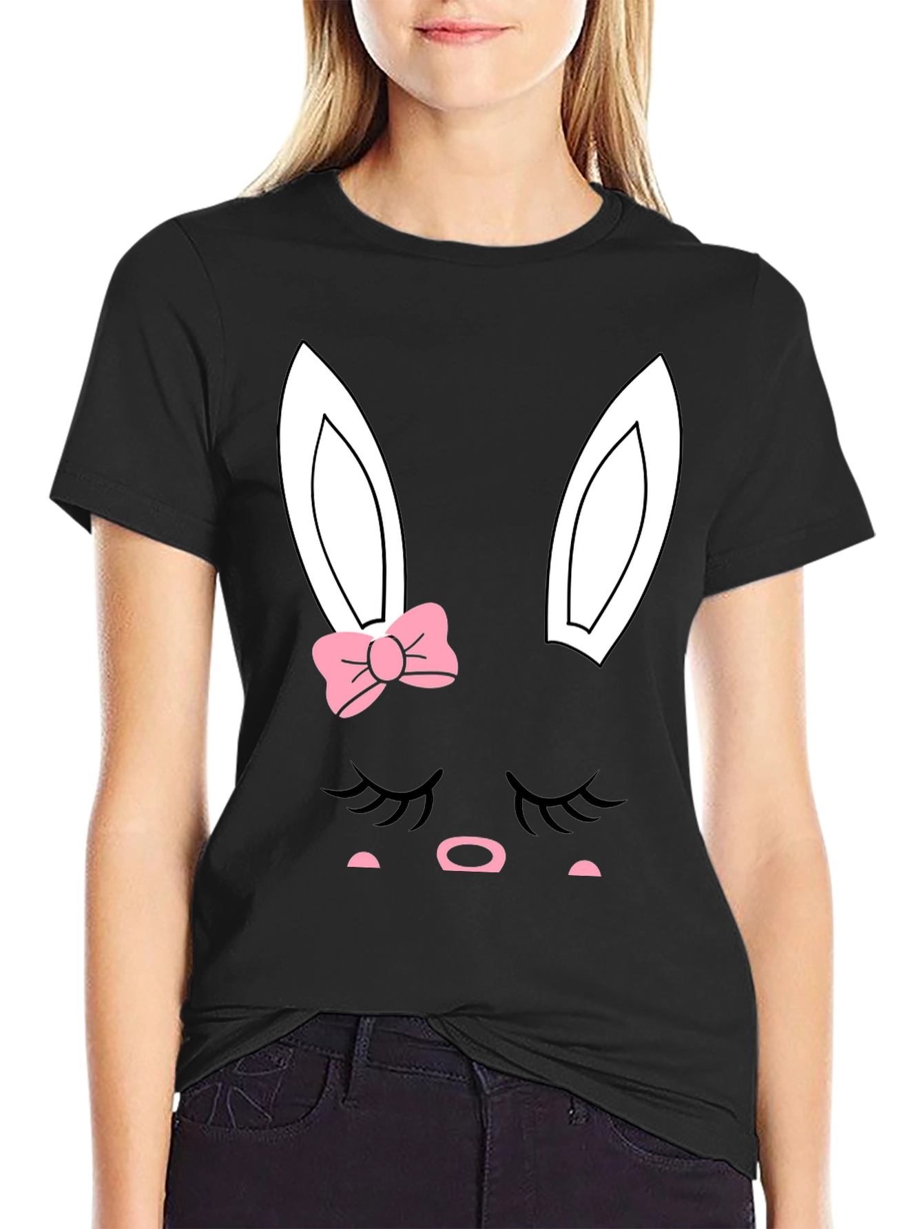 Cute Easter Bunny Face Graphic Tee