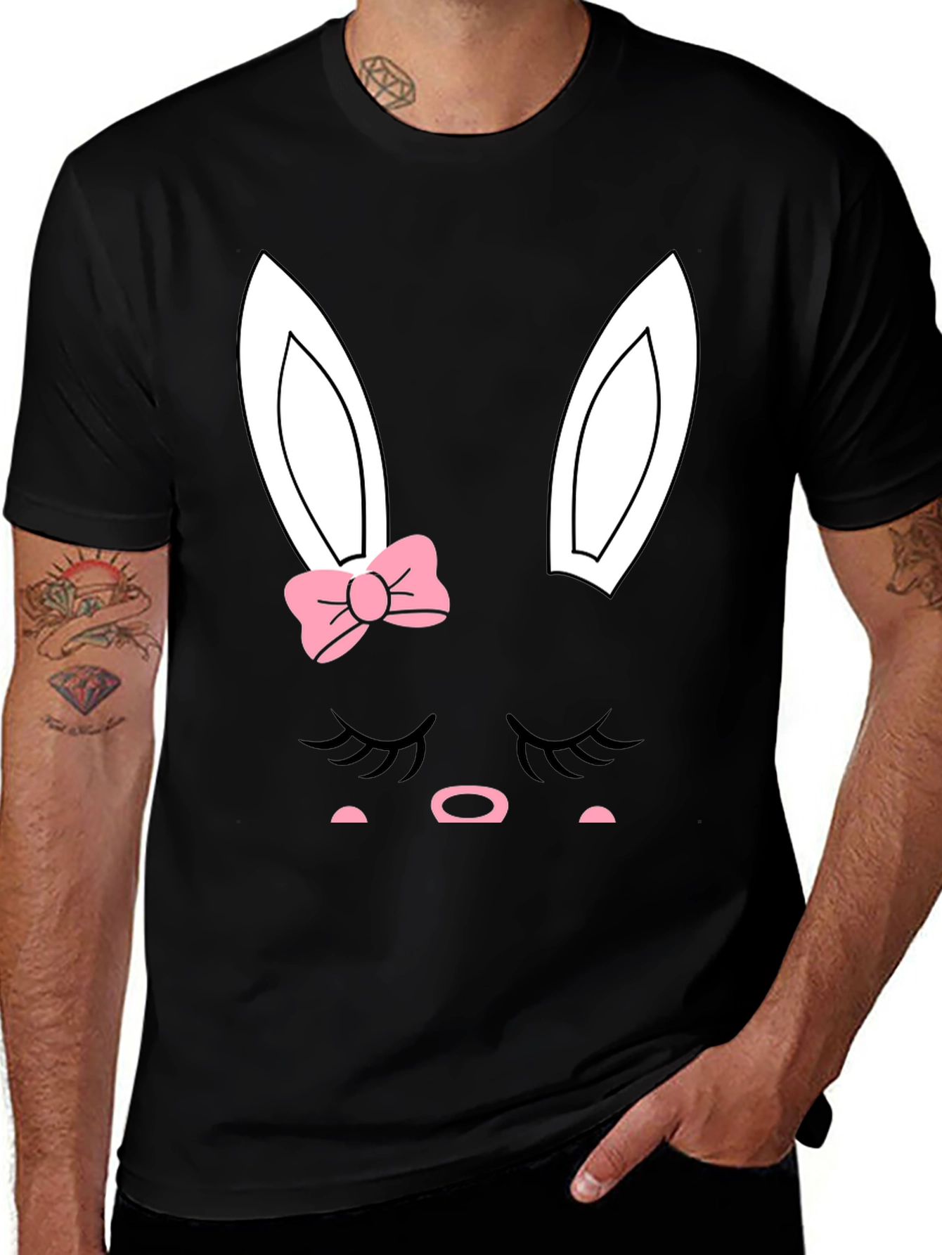 Cute Easter Bunny Face Graphic Tee