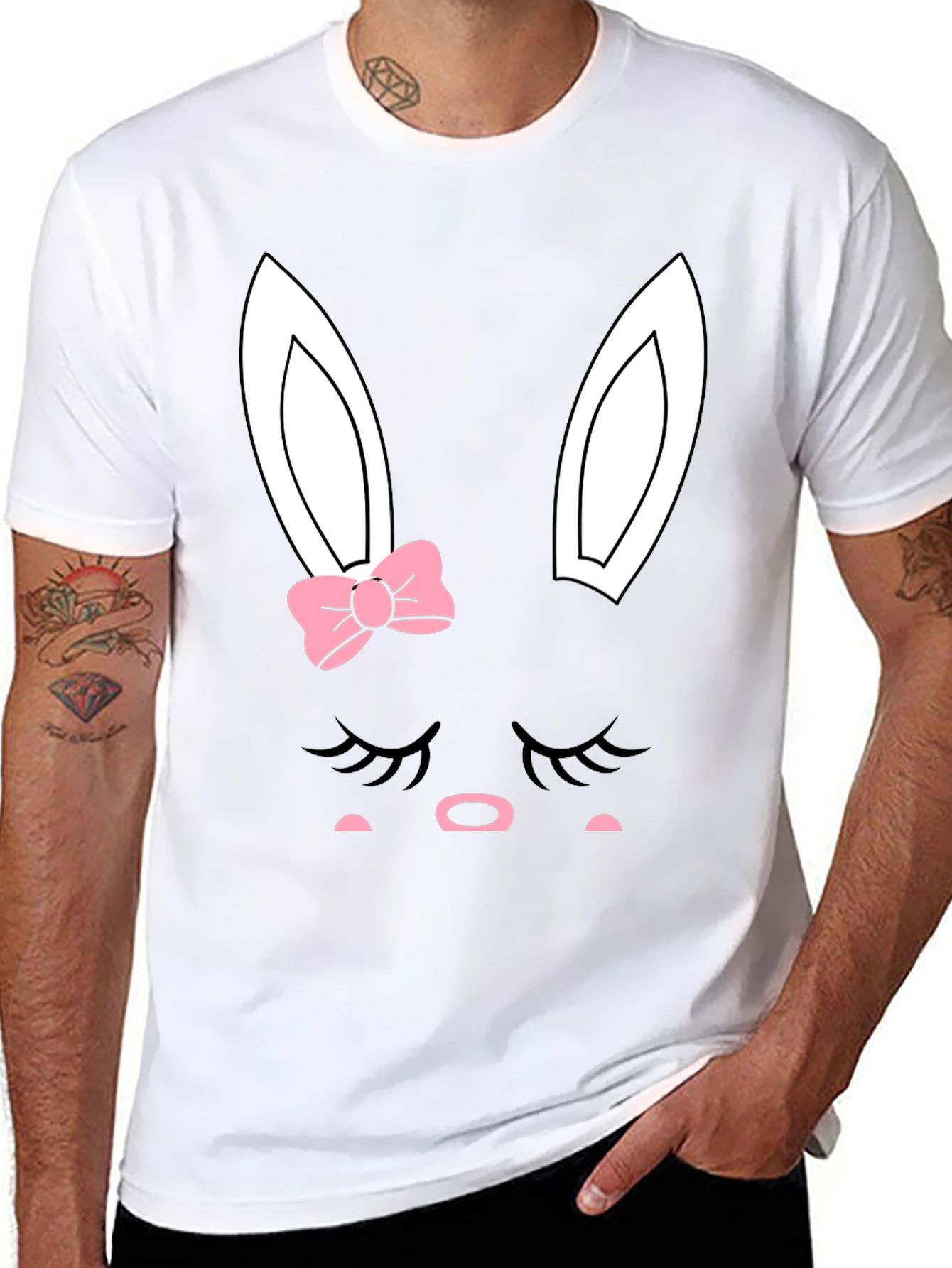 Cute Easter Bunny Face Graphic Tee