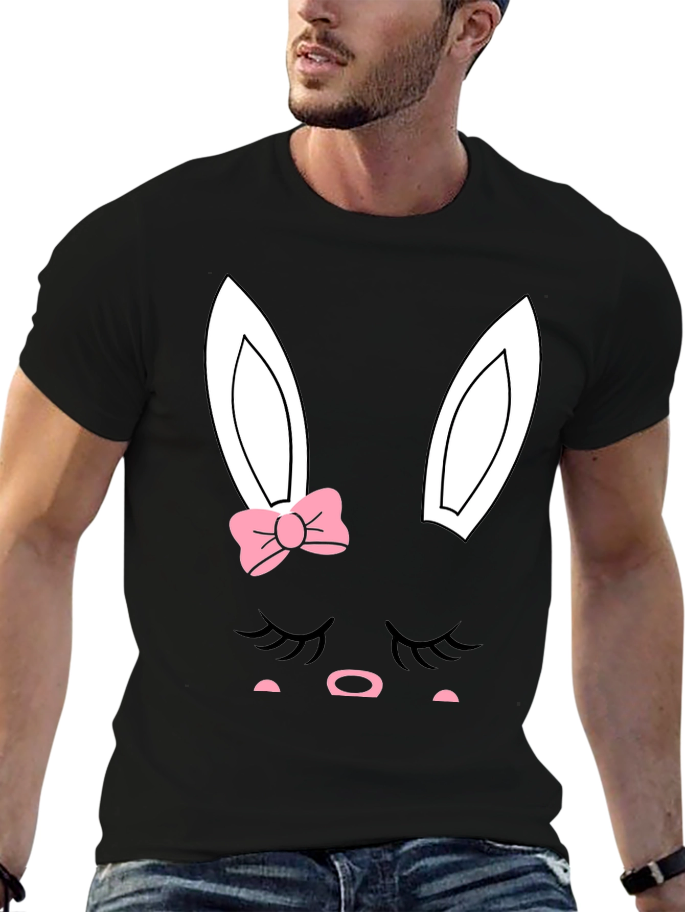 Cute Easter Bunny Face Graphic Tee