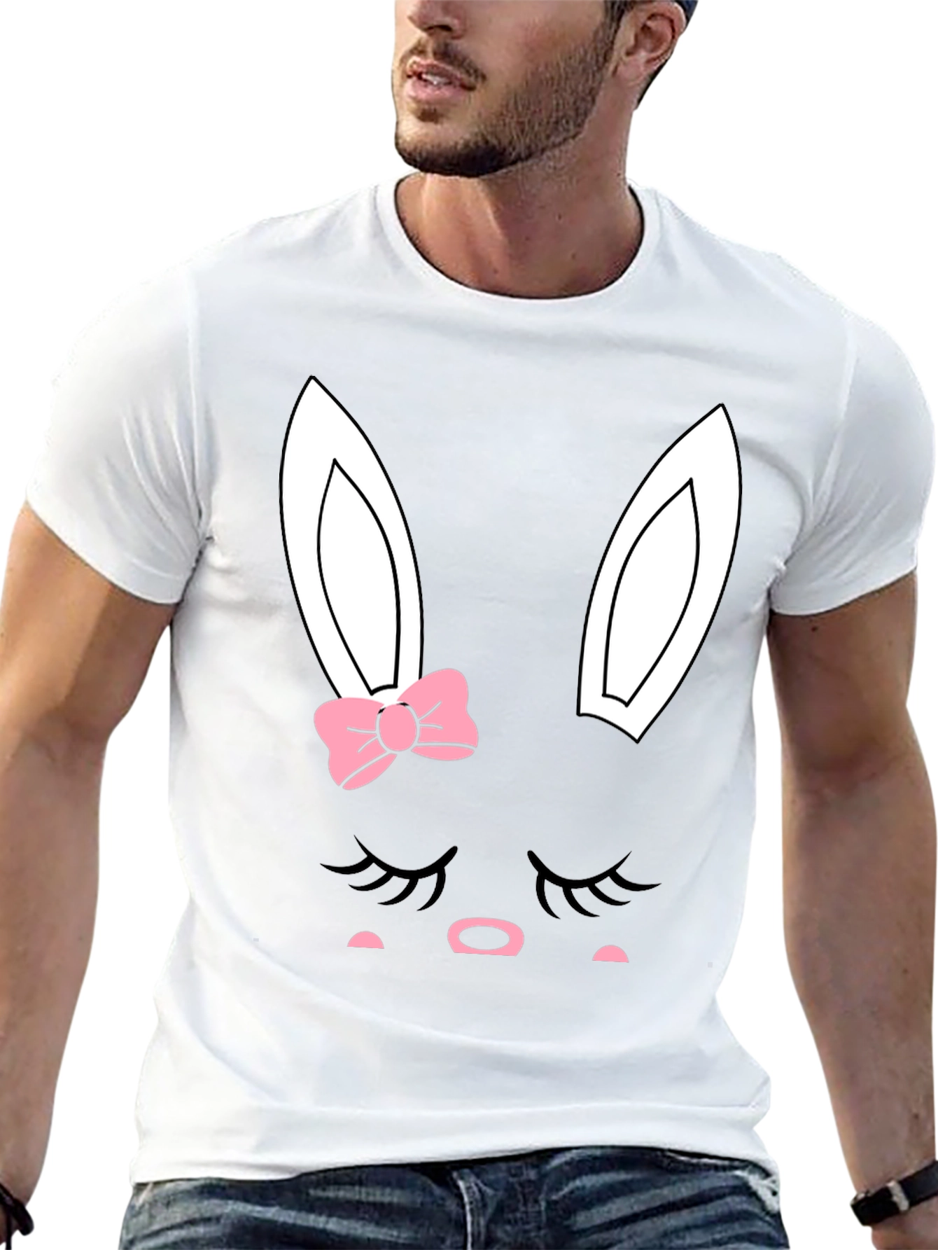Cute Easter Bunny Face Graphic Tee