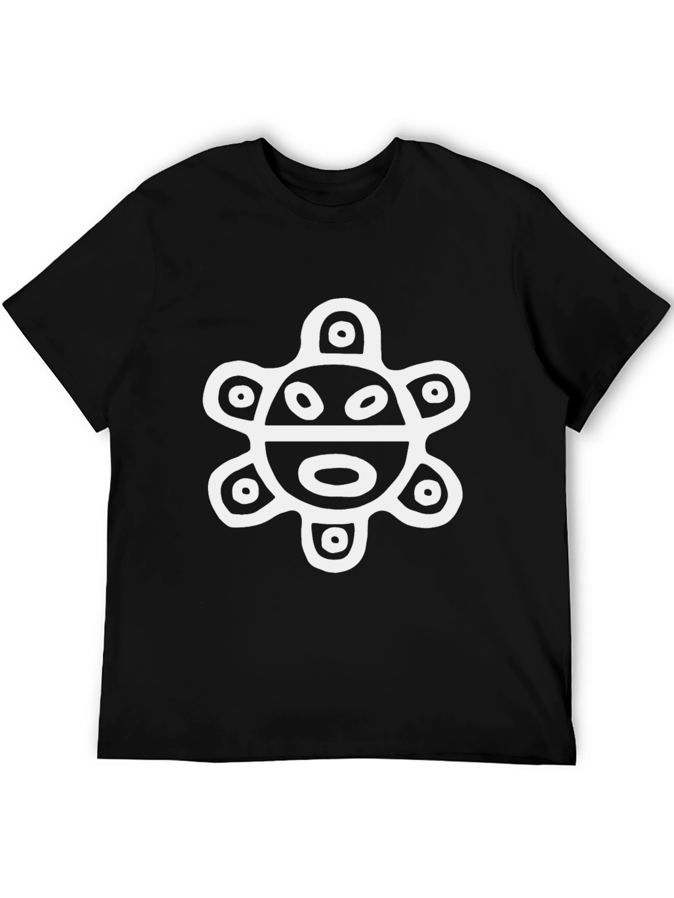 Black T-Shirt with Ancient Turtle Design