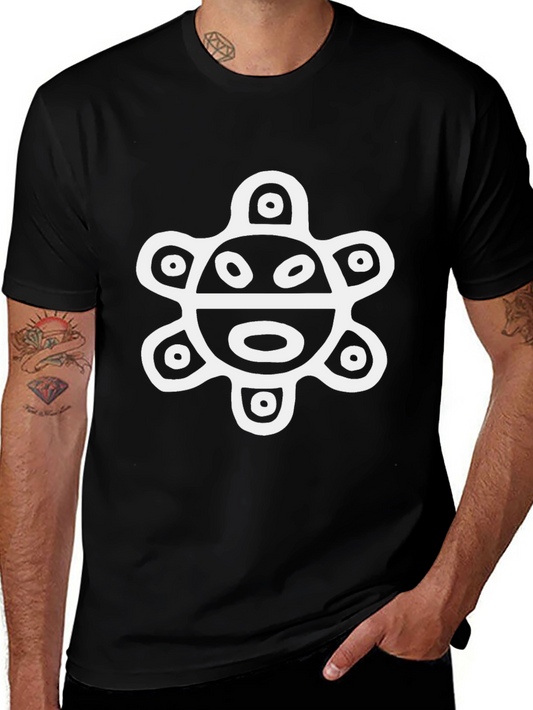 Black T-Shirt with Ancient Turtle Design