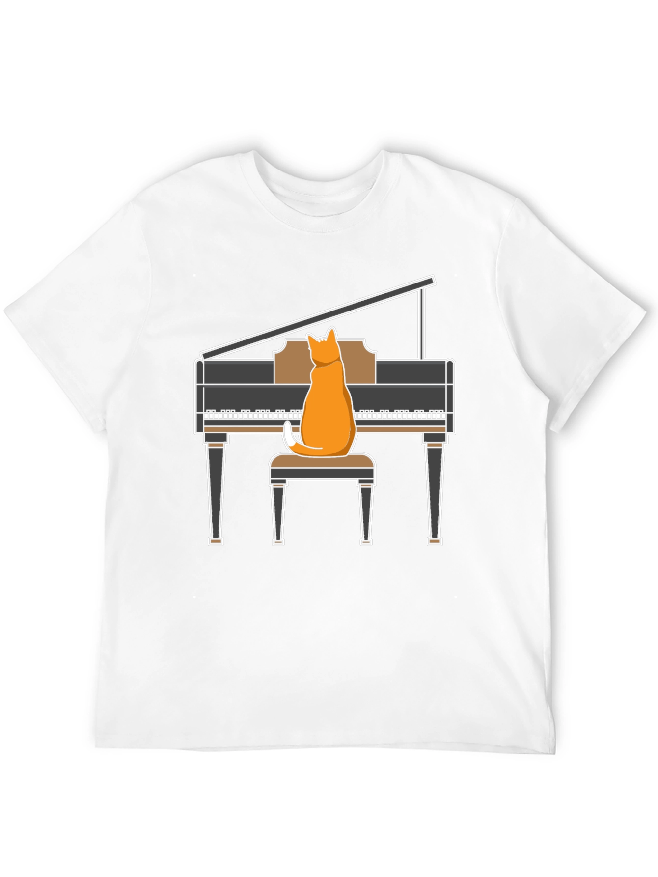 Cat Playing Piano T-Shirt - Funny Music Tee