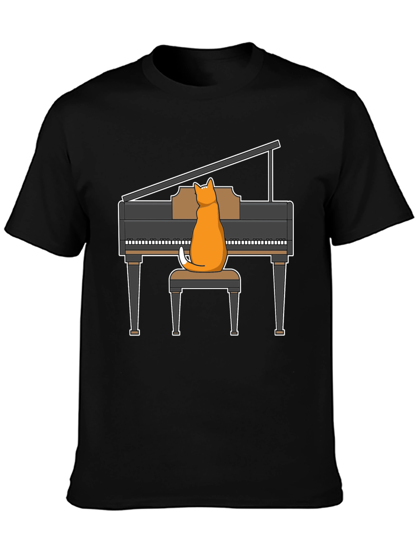 Cat Playing Piano T-Shirt - Funny Music Tee