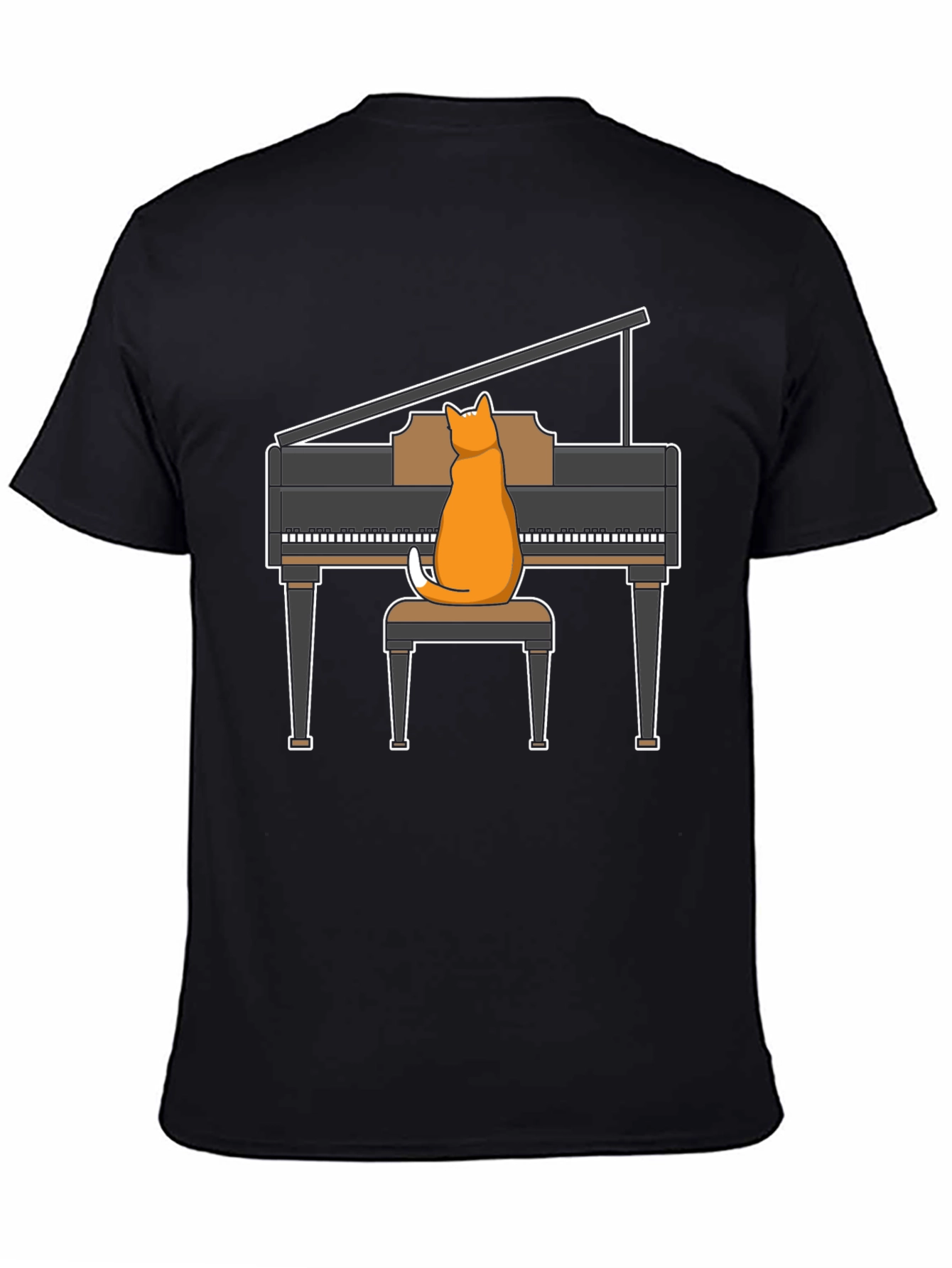 Cat Playing Piano T-Shirt - Funny Music Tee
