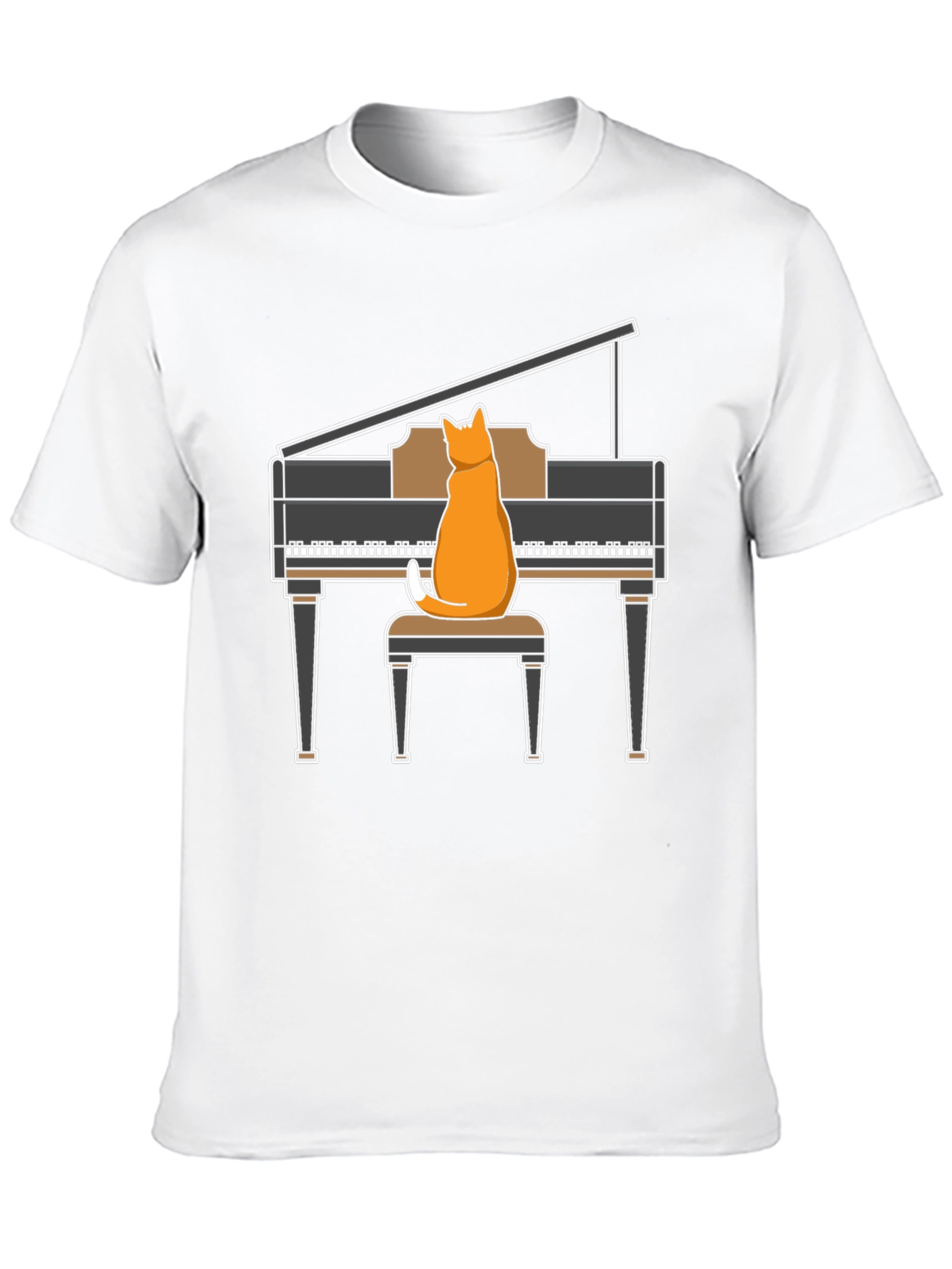 Cat Playing Piano T-Shirt - Funny Music Tee
