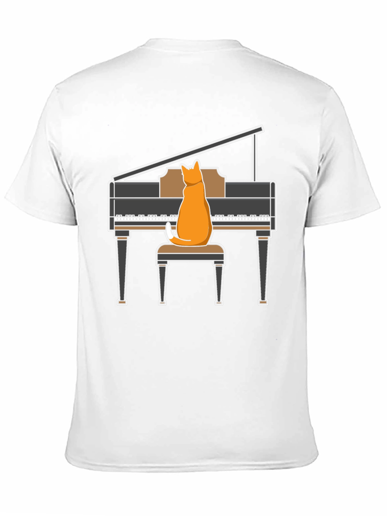 Cat Playing Piano T-Shirt - Funny Music Tee