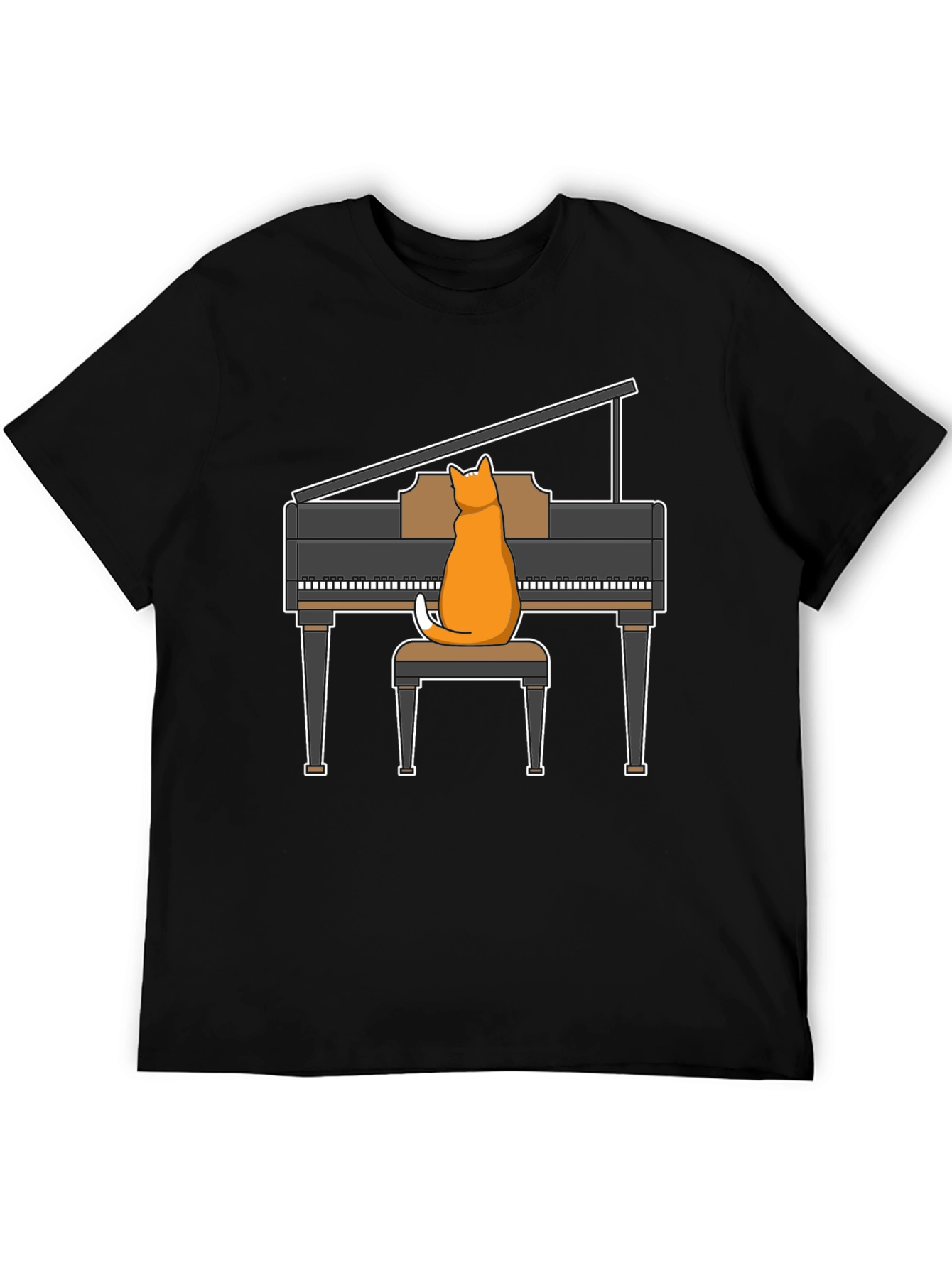 Cat Playing Piano T-Shirt - Funny Music Tee