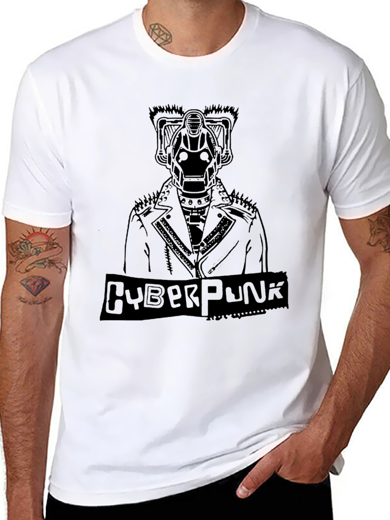 Cyberpunk Robot Graphic Tee - Edgy Design