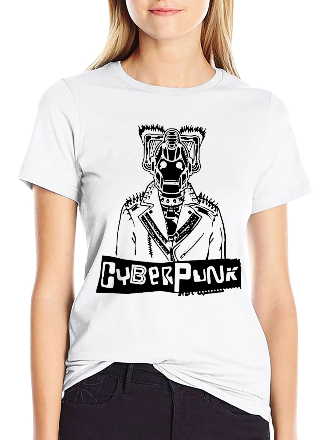 Cyberpunk Robot Graphic Tee - Edgy Design
