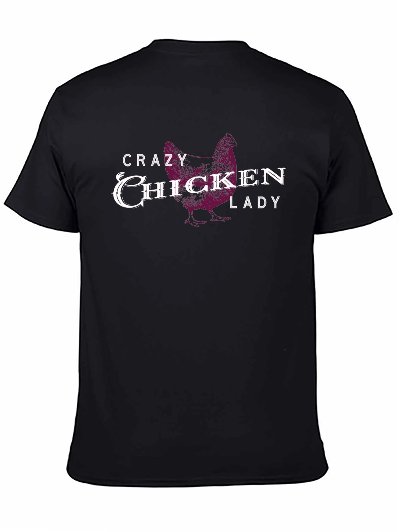 Crazy Chicken Lady Graphic T-Shirt - Black
