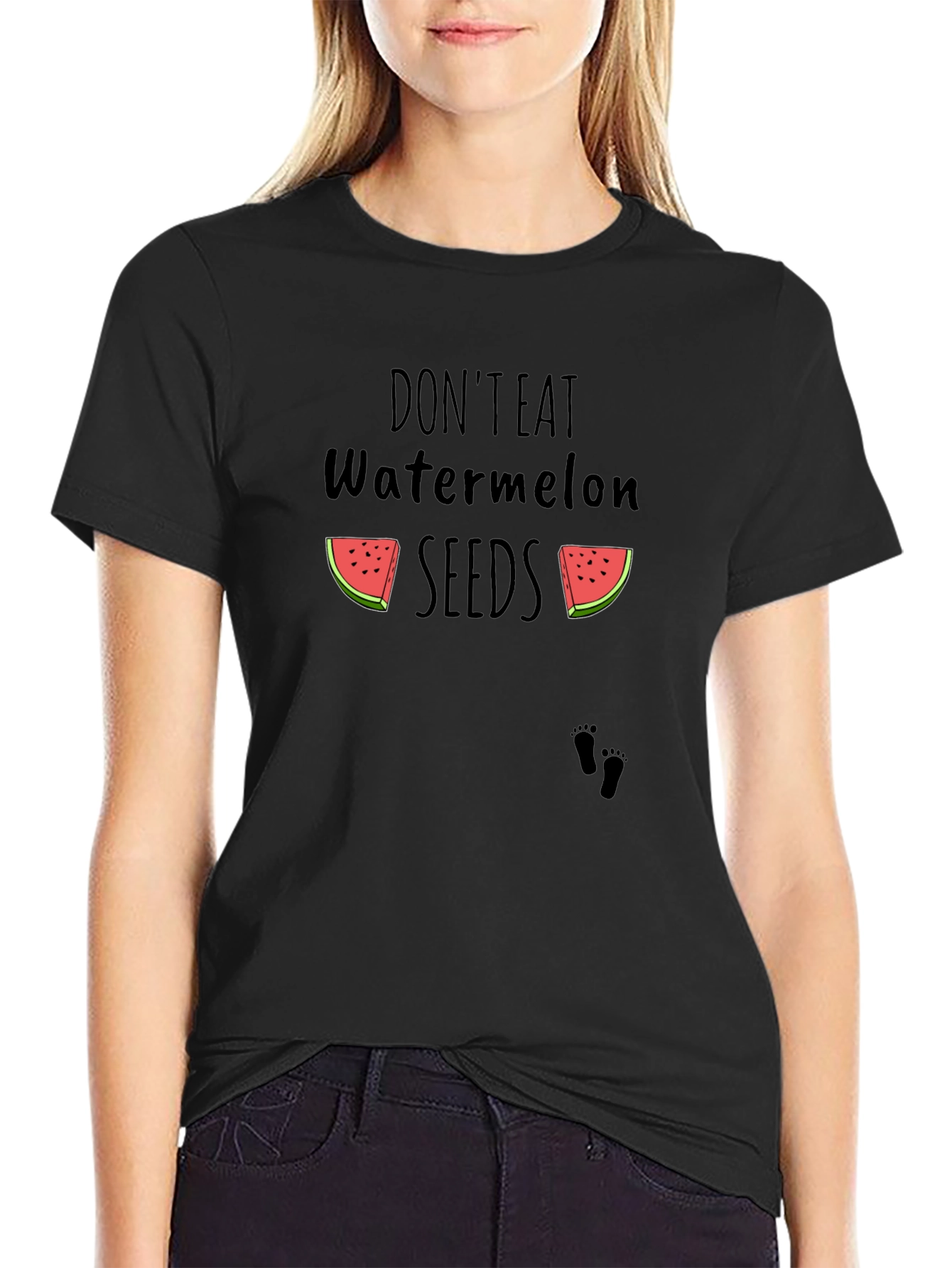 Dont Eat Watermelon Seeds Black T-Shirt