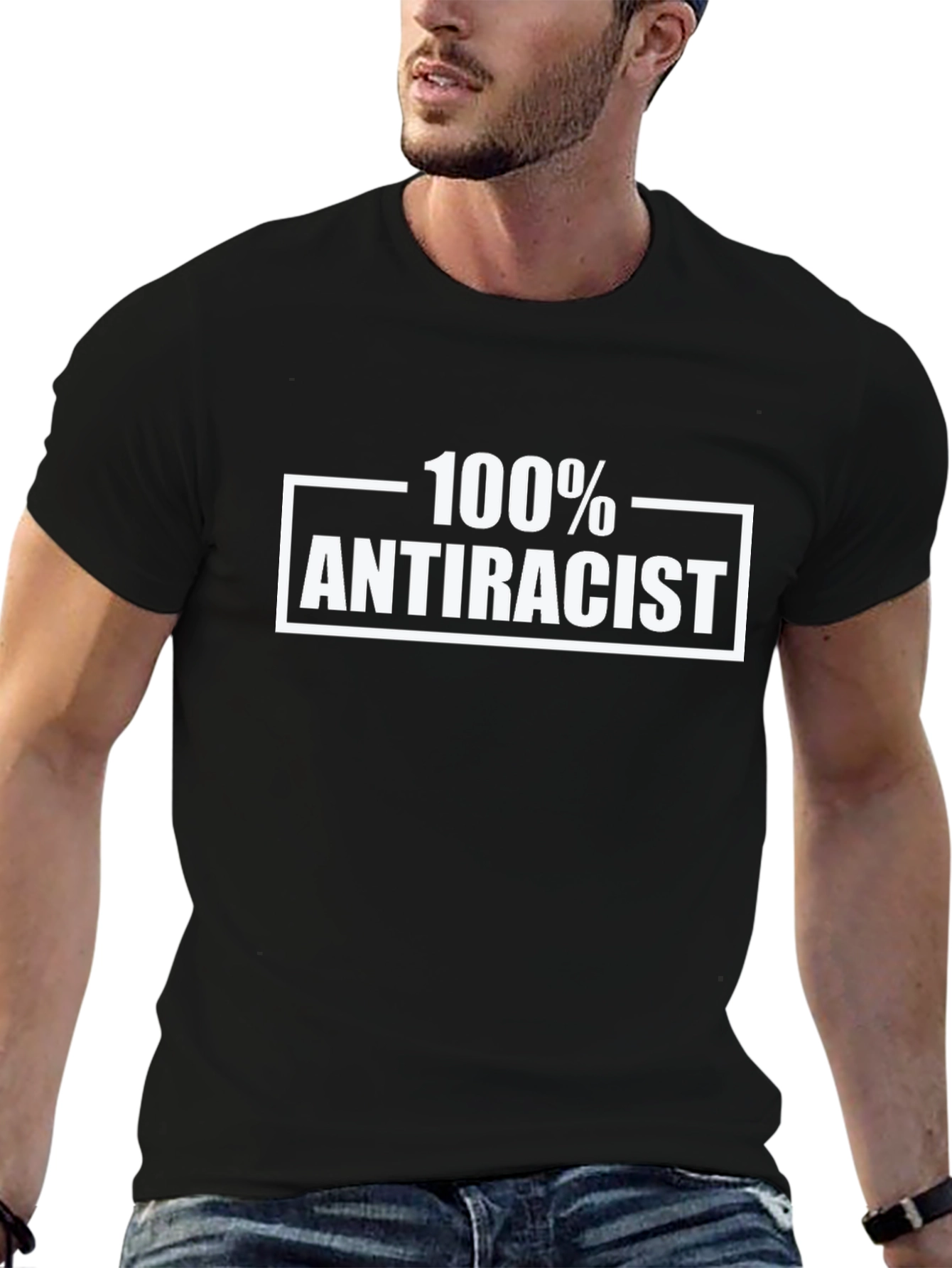 100% Antiracist Graphic T-Shirt - Black