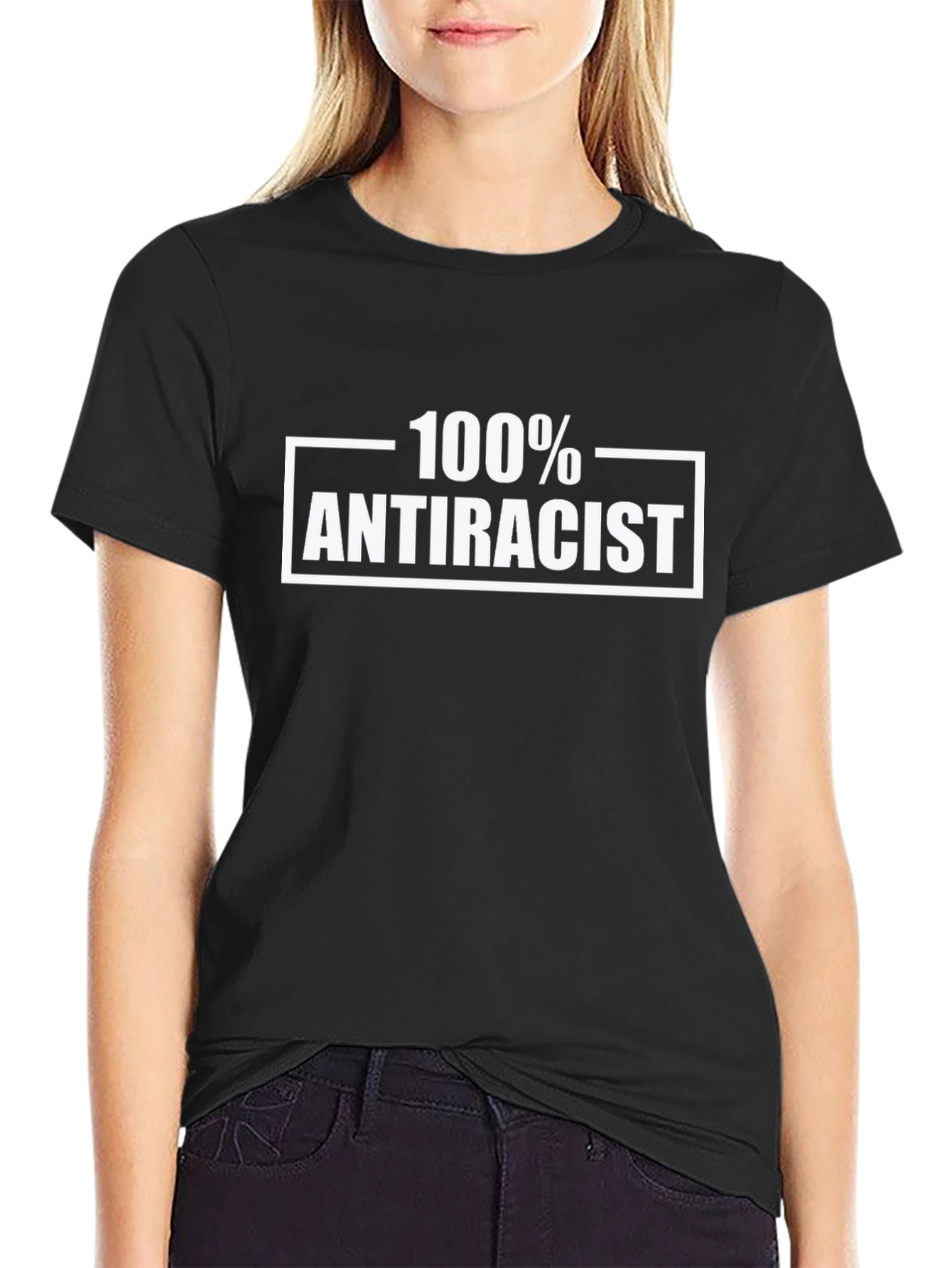 100% Antiracist Graphic T-Shirt - Black