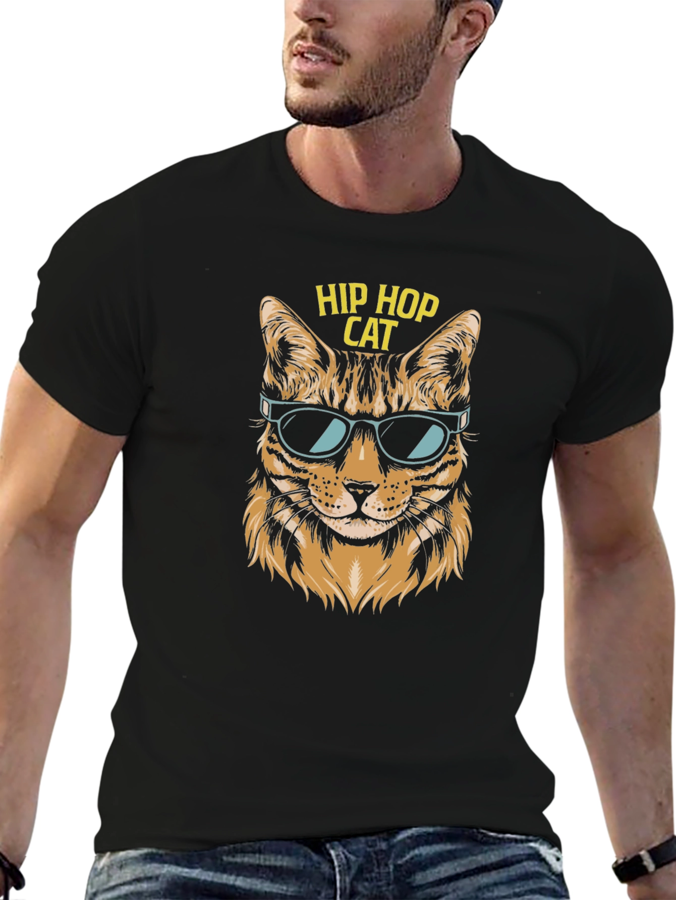 Hip Hop Cat T-Shirt - Cool Graphic Tee