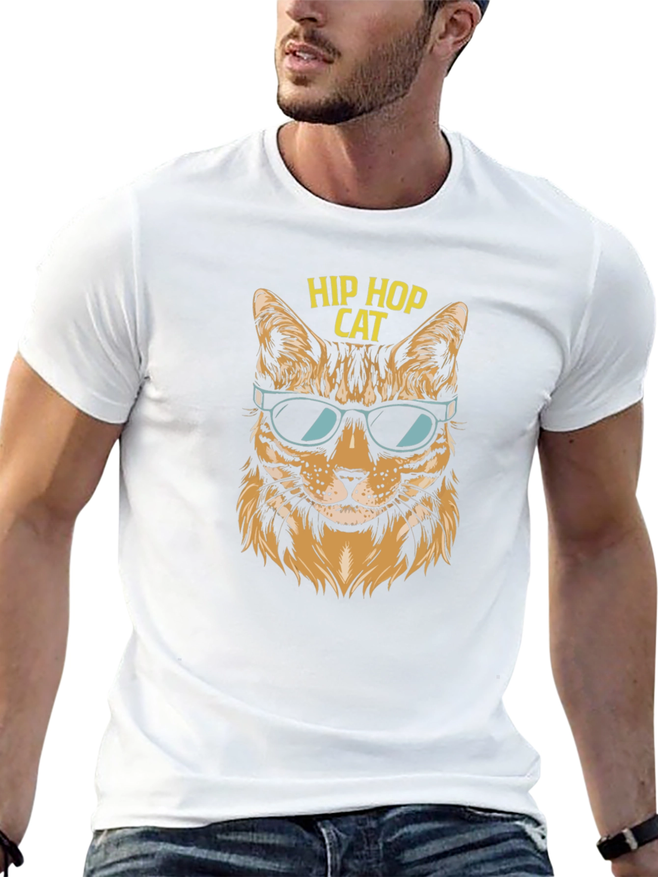 Hip Hop Cat T-Shirt - Cool Graphic Tee