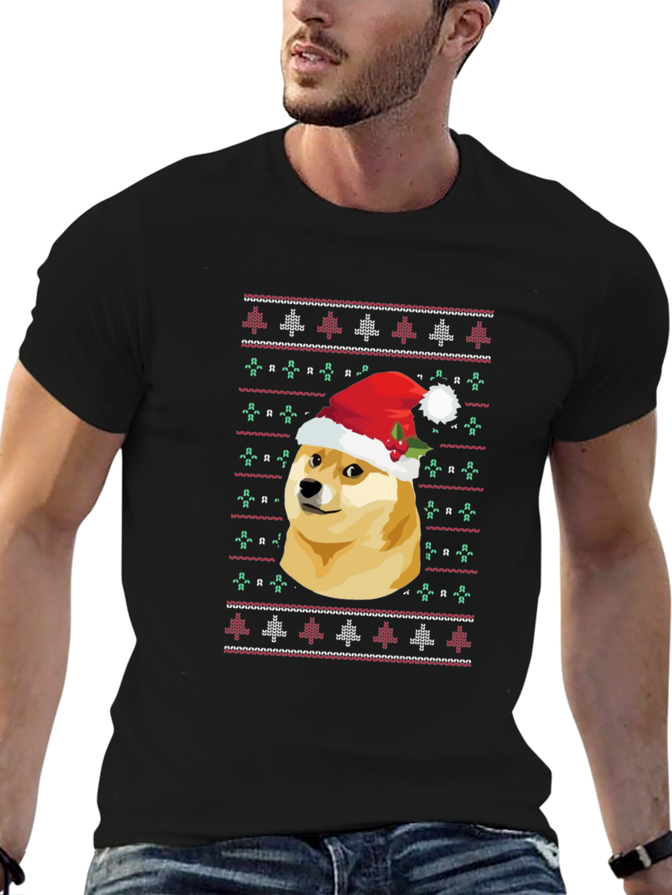 Dogecoin Christmas Sweater Graphic T-Shirt
