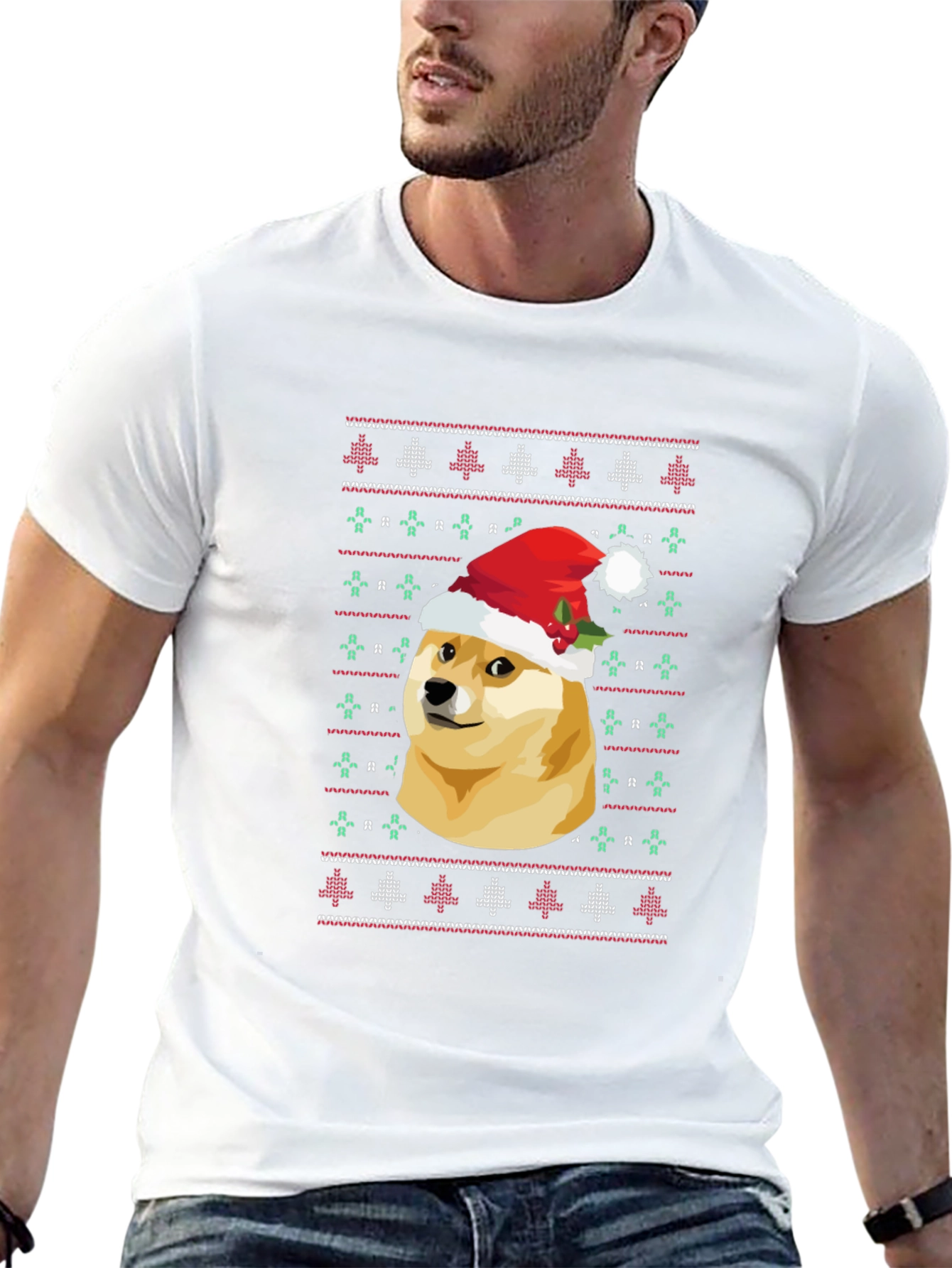 Dogecoin Christmas Sweater Graphic T-Shirt