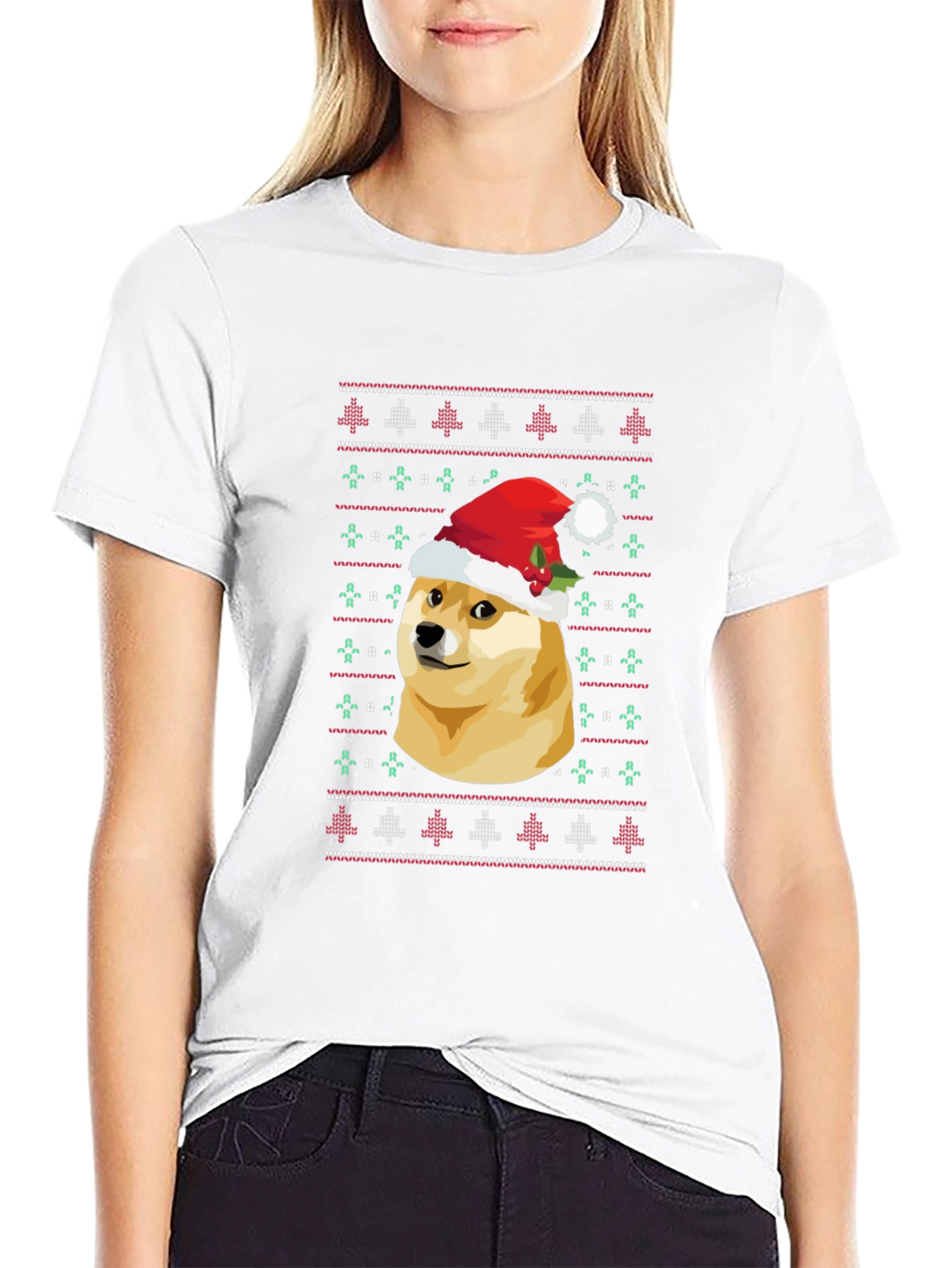 Dogecoin Christmas Sweater Graphic T-Shirt