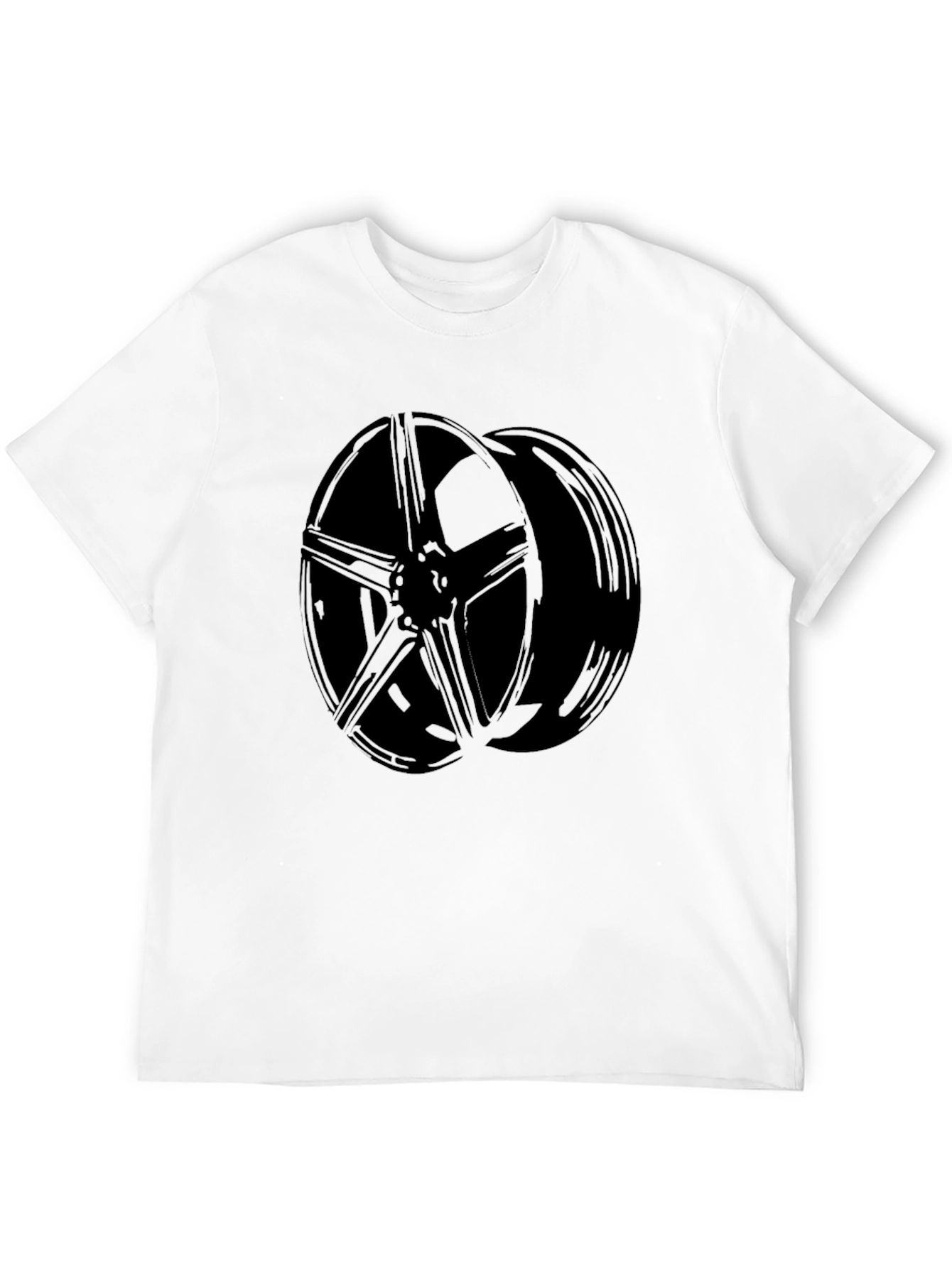 Black Car Wheel Graphic T-Shirt