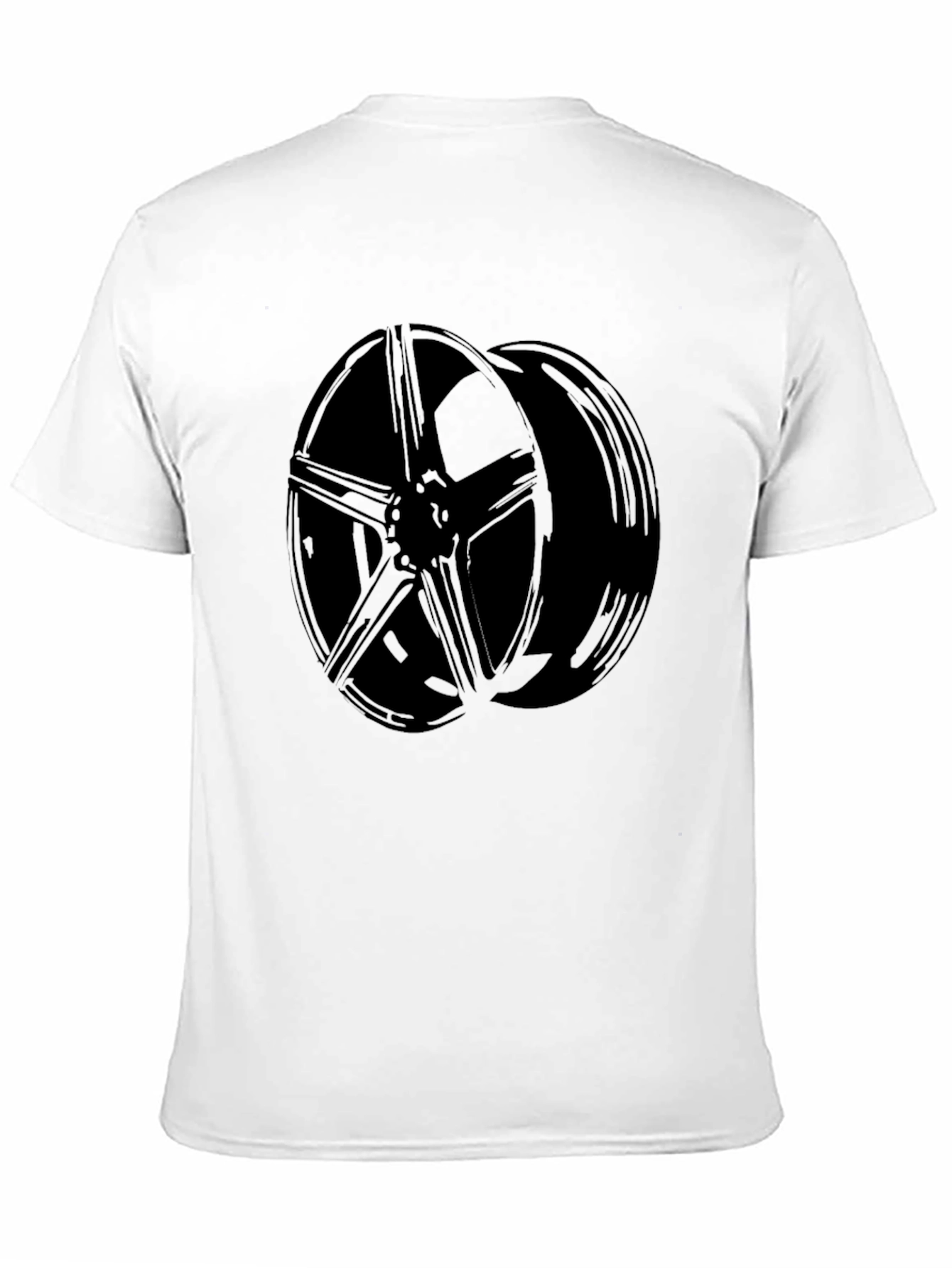 Black Car Wheel Graphic T-Shirt