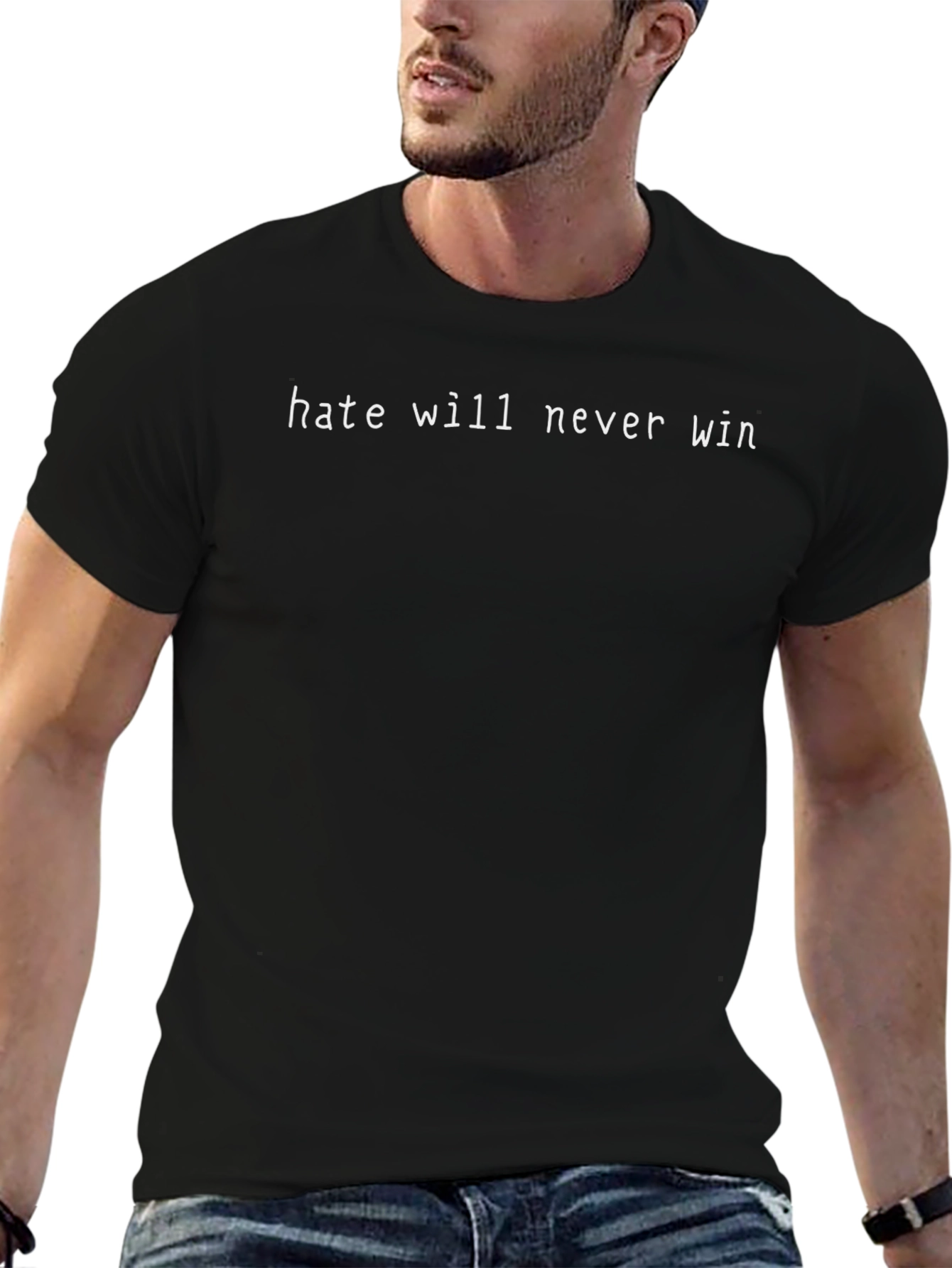Hate Will Never Win Black Graphic Tee