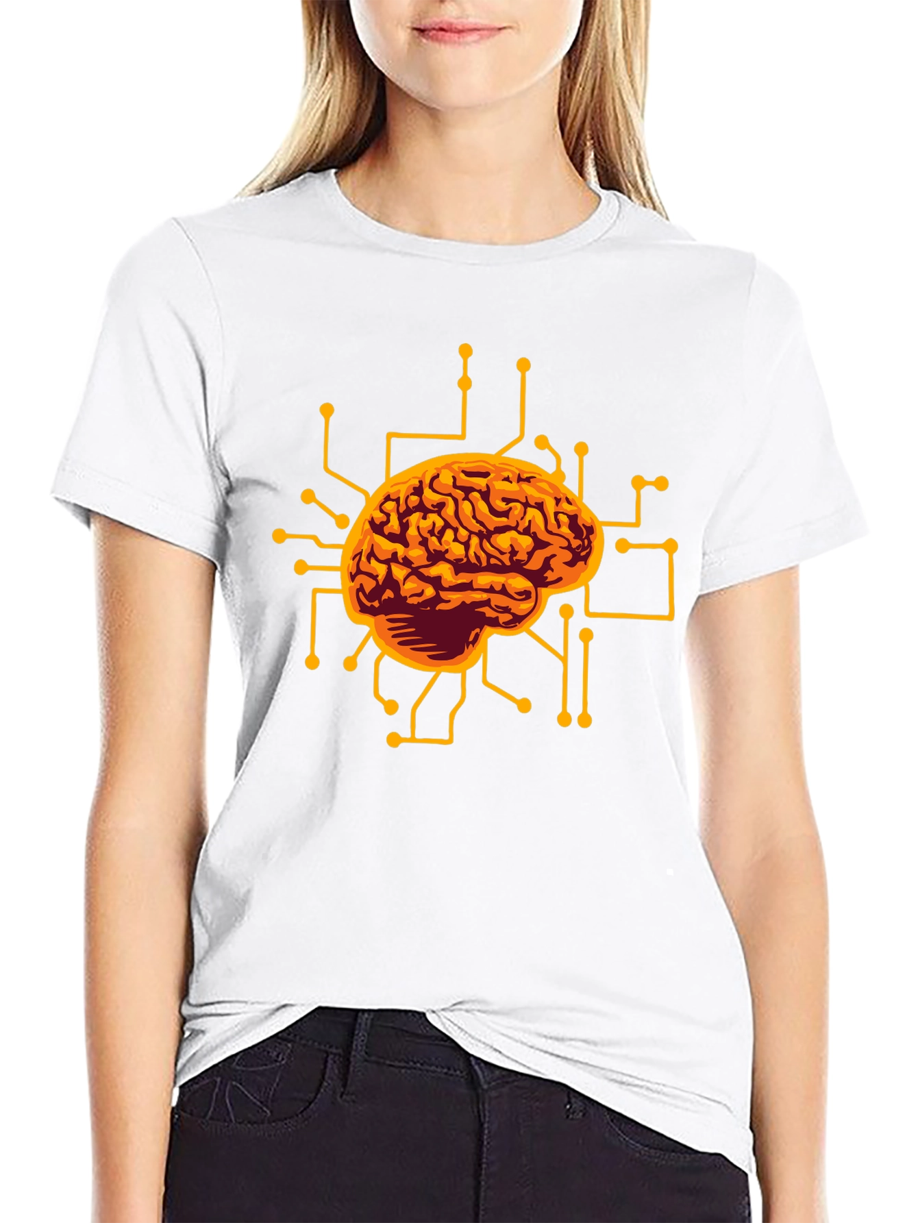 Brain Circuit Black Graphic Tee