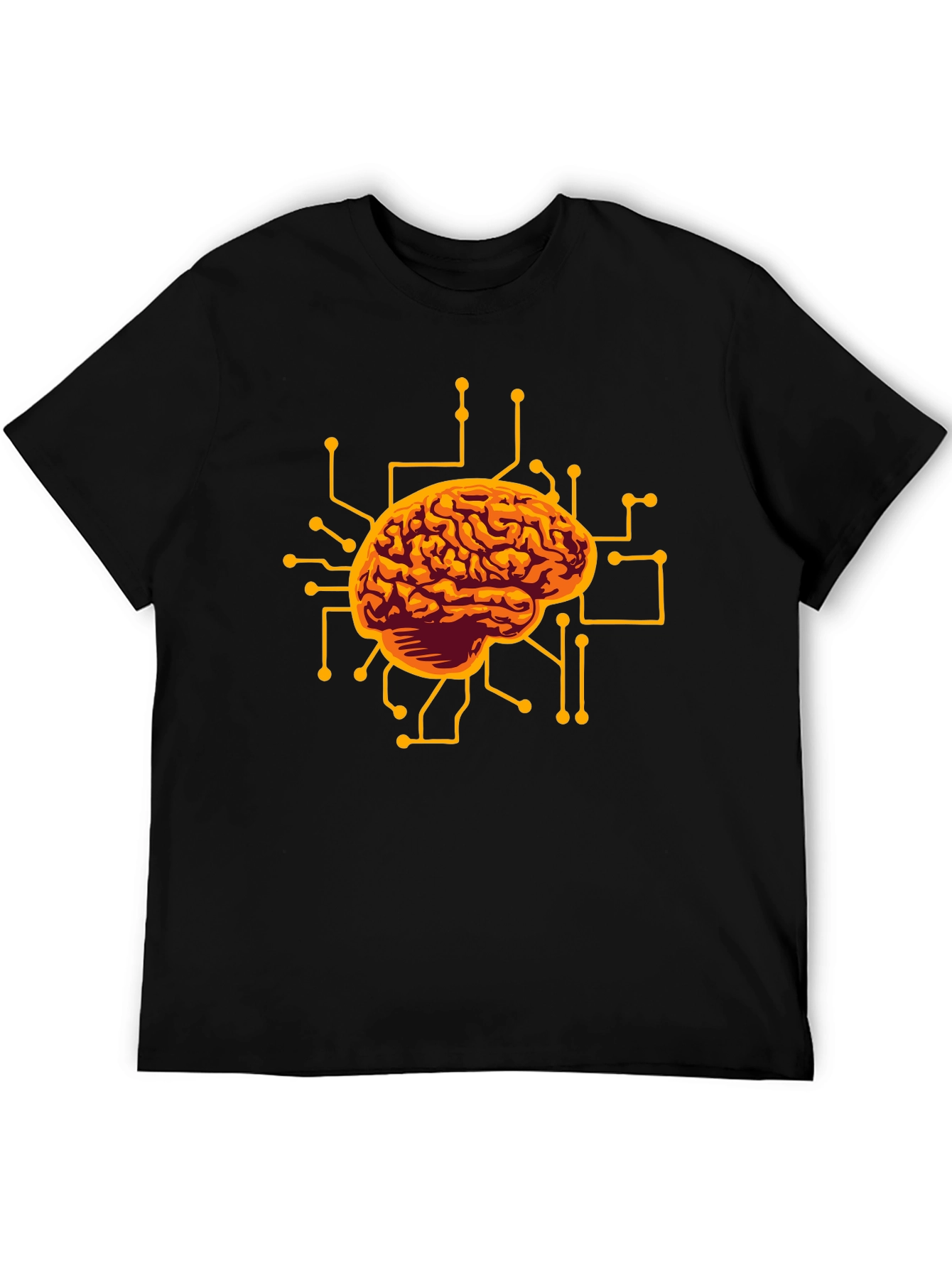 Brain Circuit Black Graphic Tee