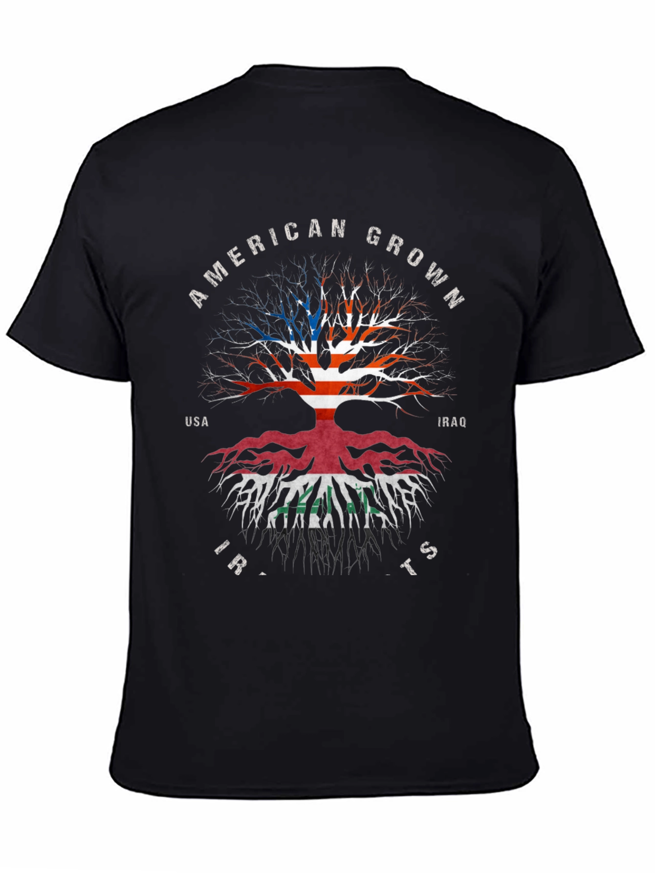 American Grown Iraqi Roots Black T-Shirt