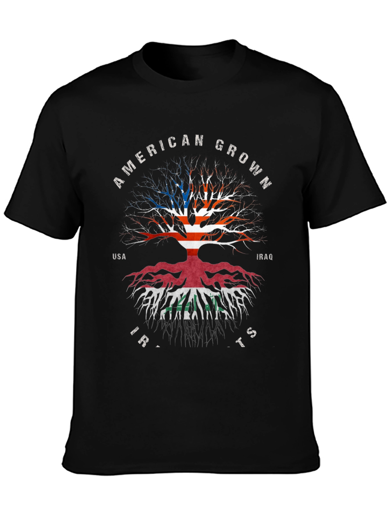 American Grown Iraqi Roots Black T-Shirt