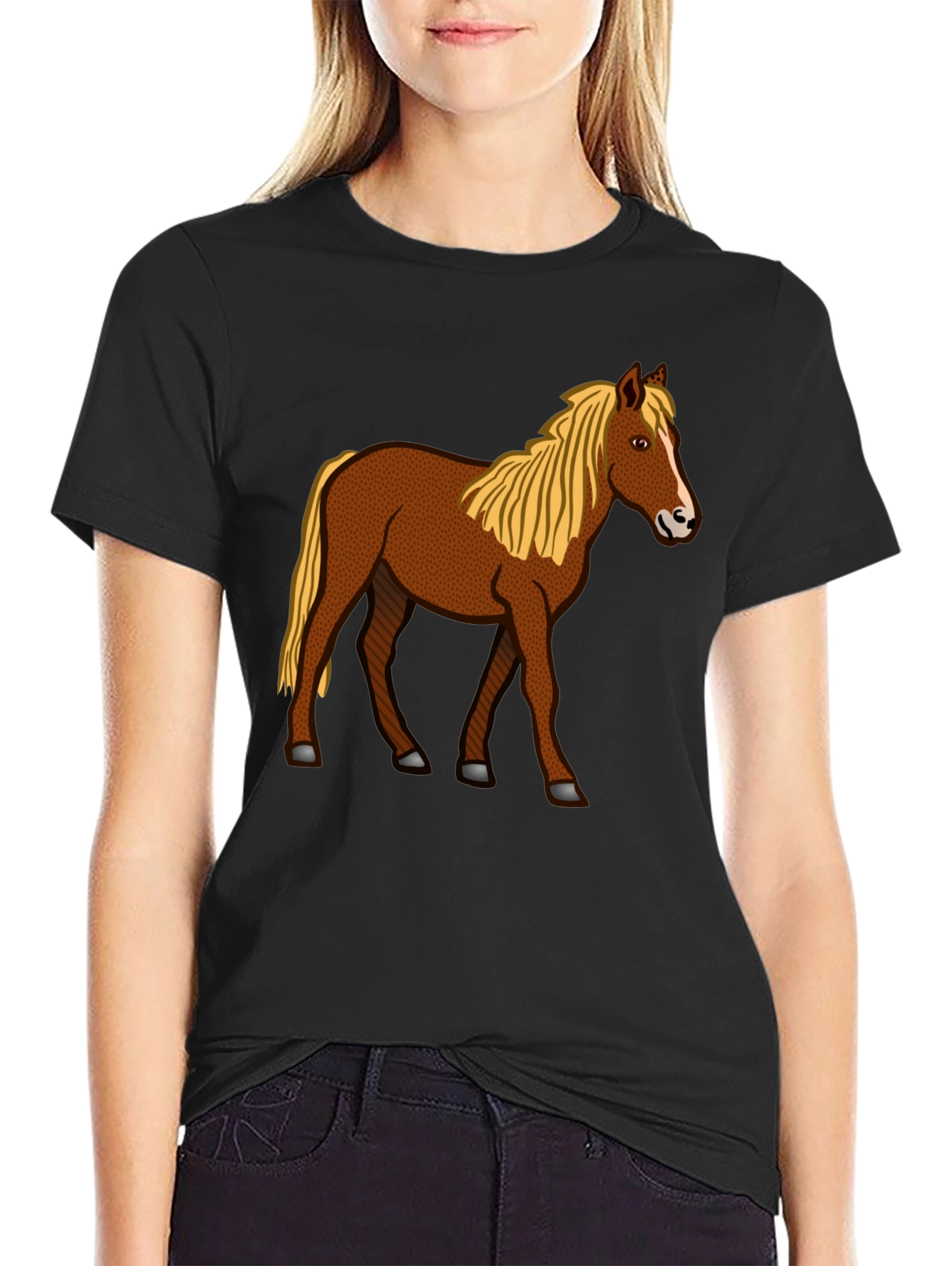 Horse Graphic T-Shirt - Classic Crew Neck Tee