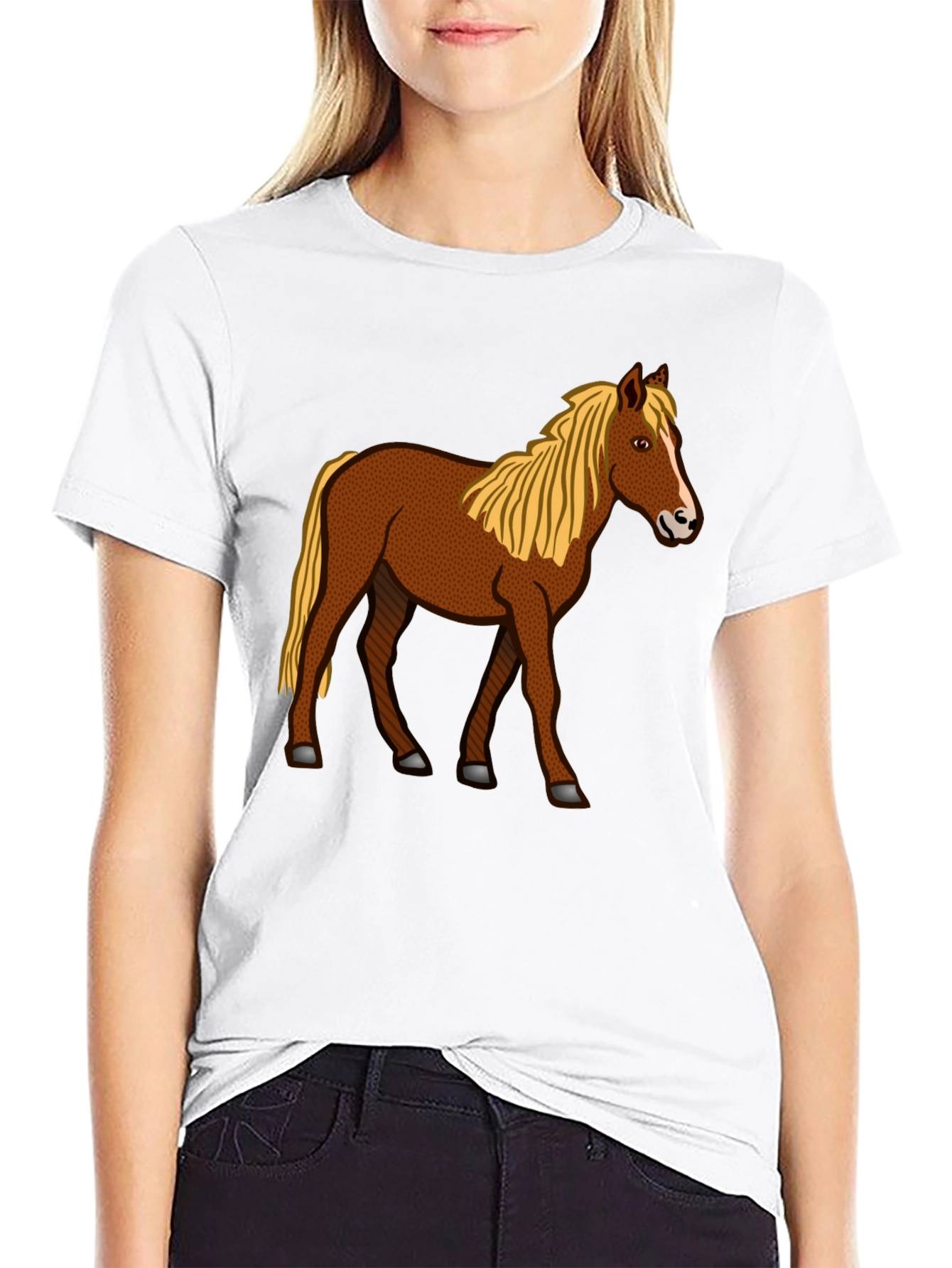 Horse Graphic T-Shirt - Classic Crew Neck Tee