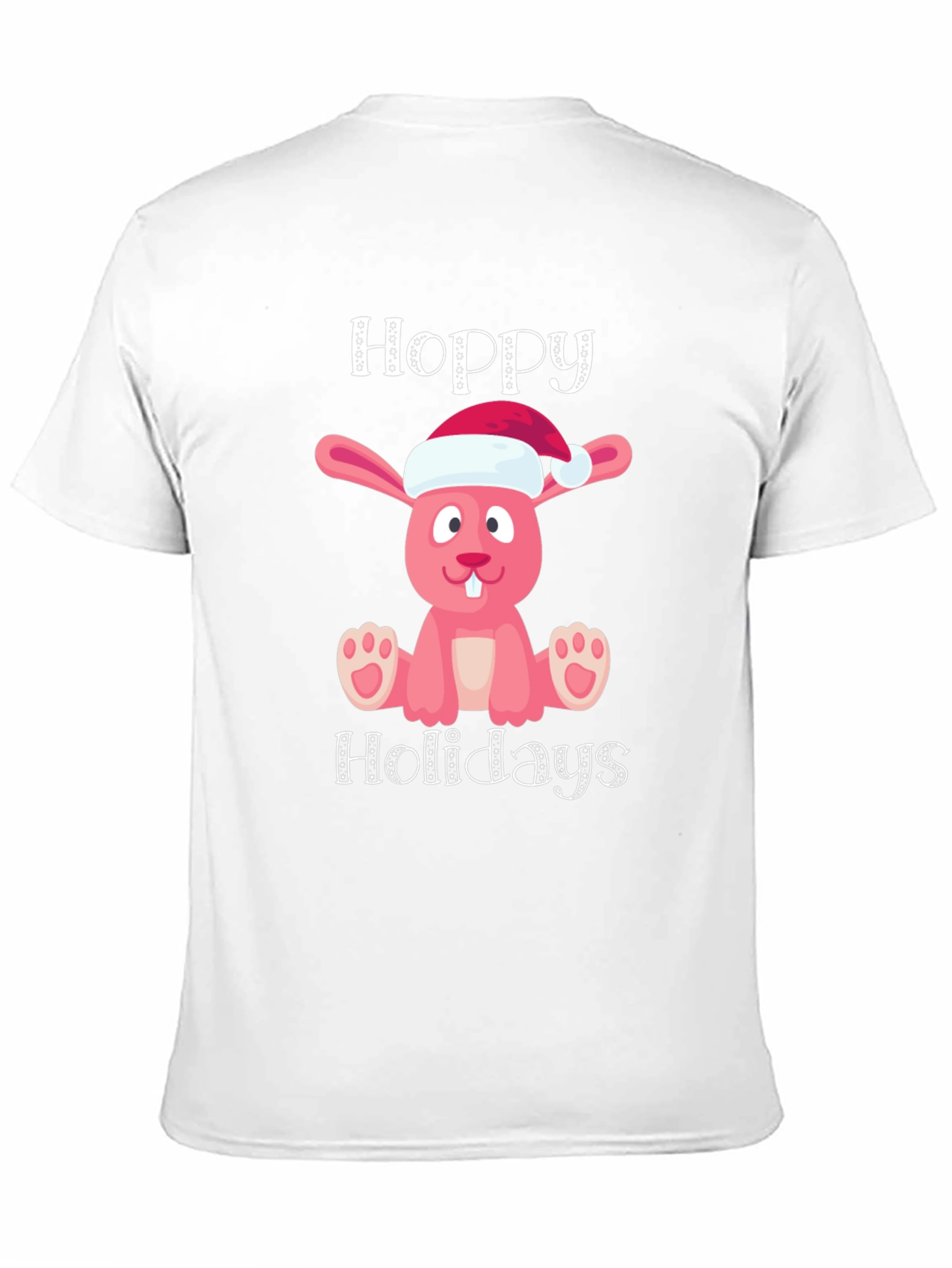 Hoppy Holidays Pink Bunny Christmas T-Shirt