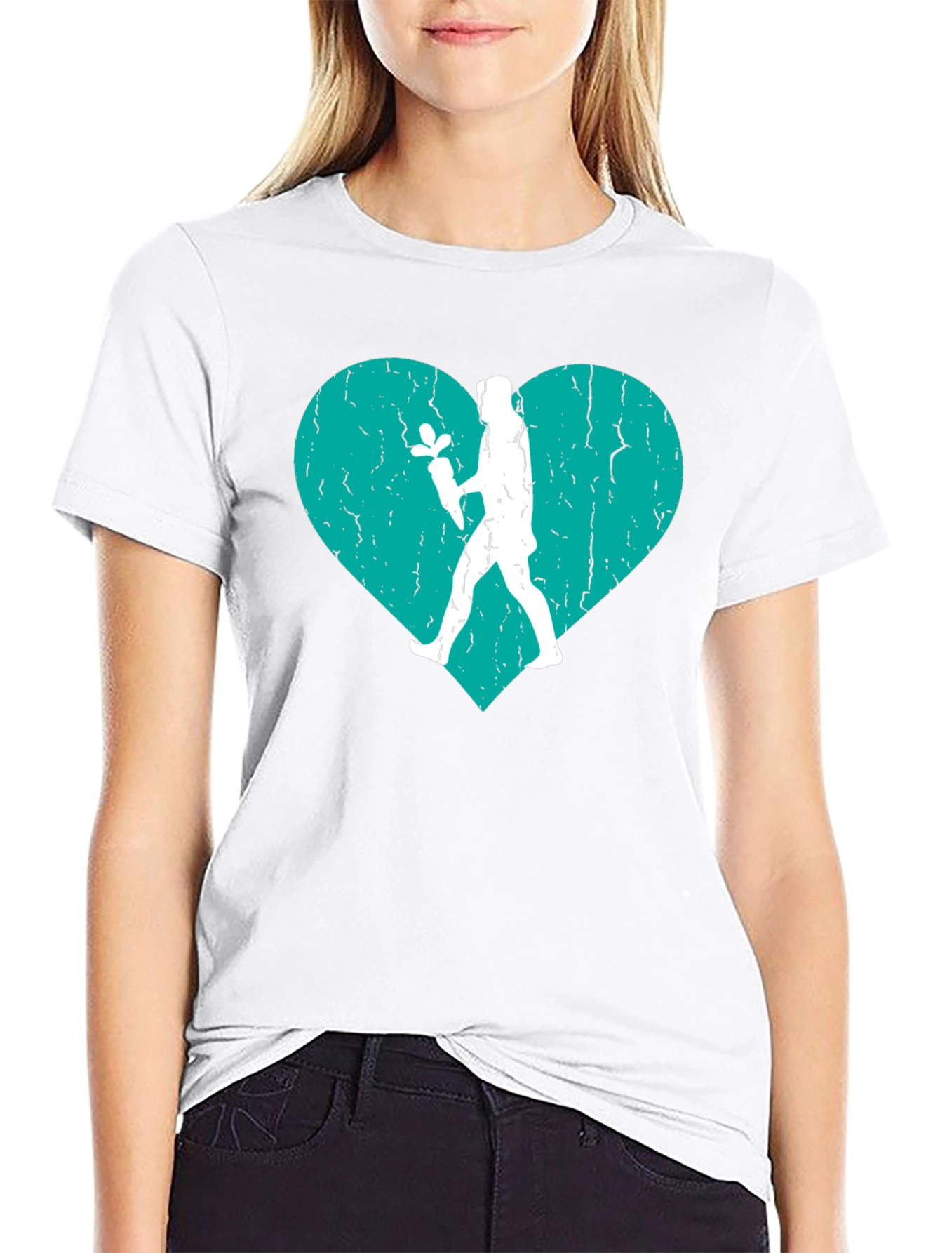 Heart Florist T-Shirt - Black Crew Neck Tee