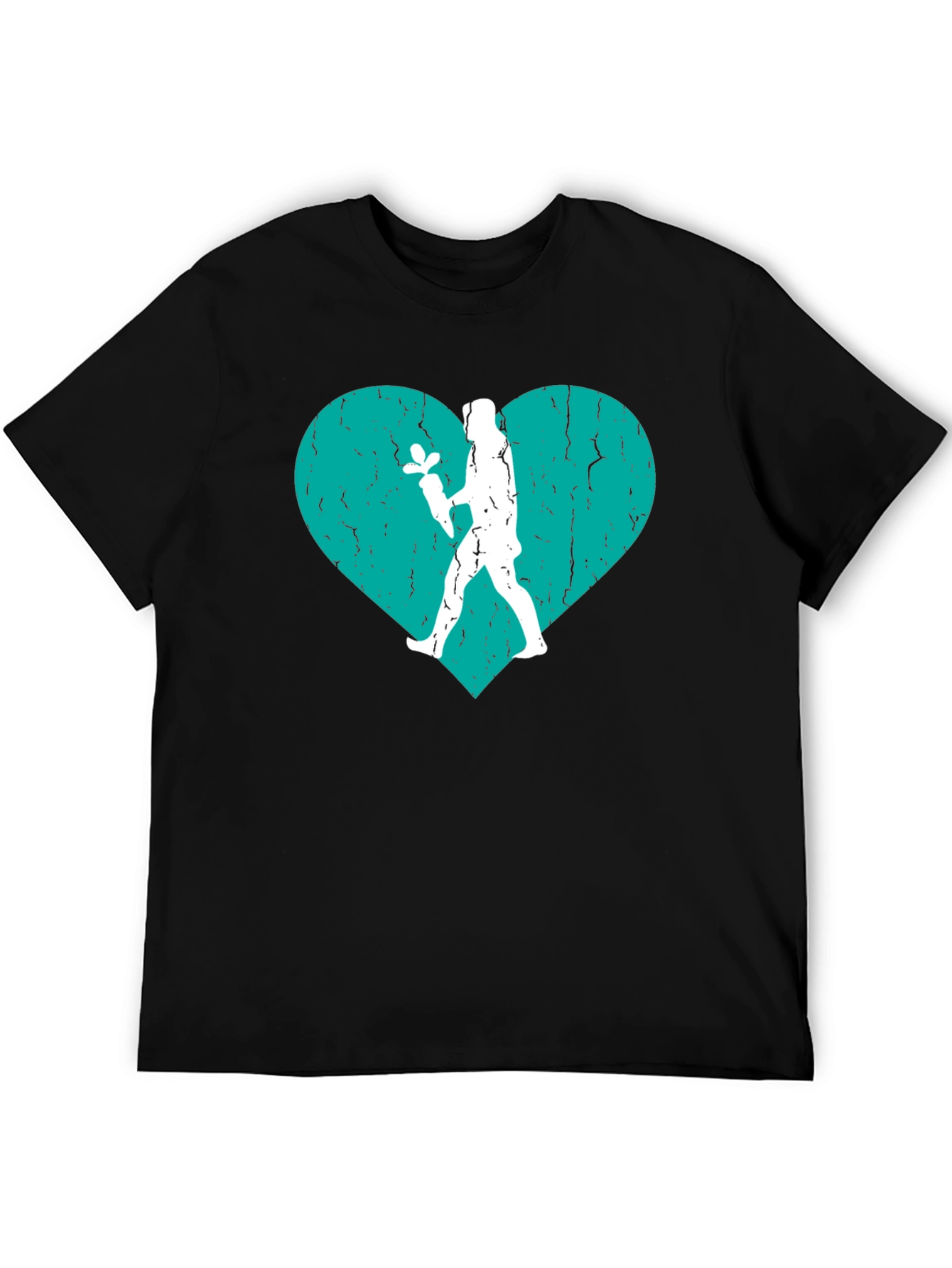 Heart Florist T-Shirt - Black Crew Neck Tee