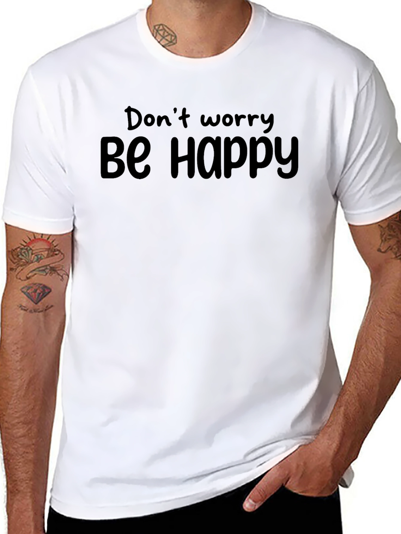 Dont Worry Be Happy Black T-Shirt
